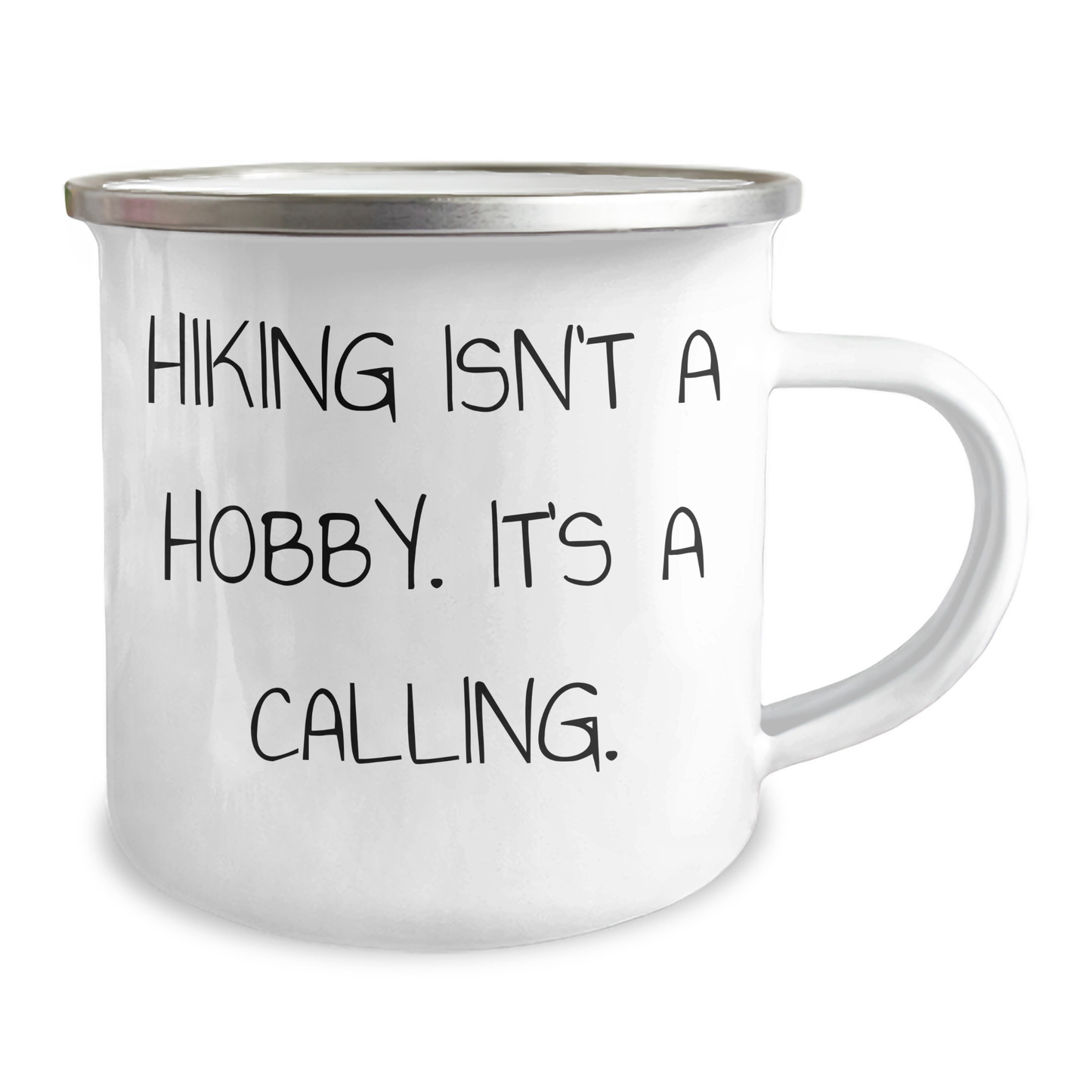 Funny Hiking Gifts for Men, 'Hiking Isn't A Hobby. It's A Calling.' Enamel Camping Mug for Dad, Father's Day Unique Gifts from Family - Image 2