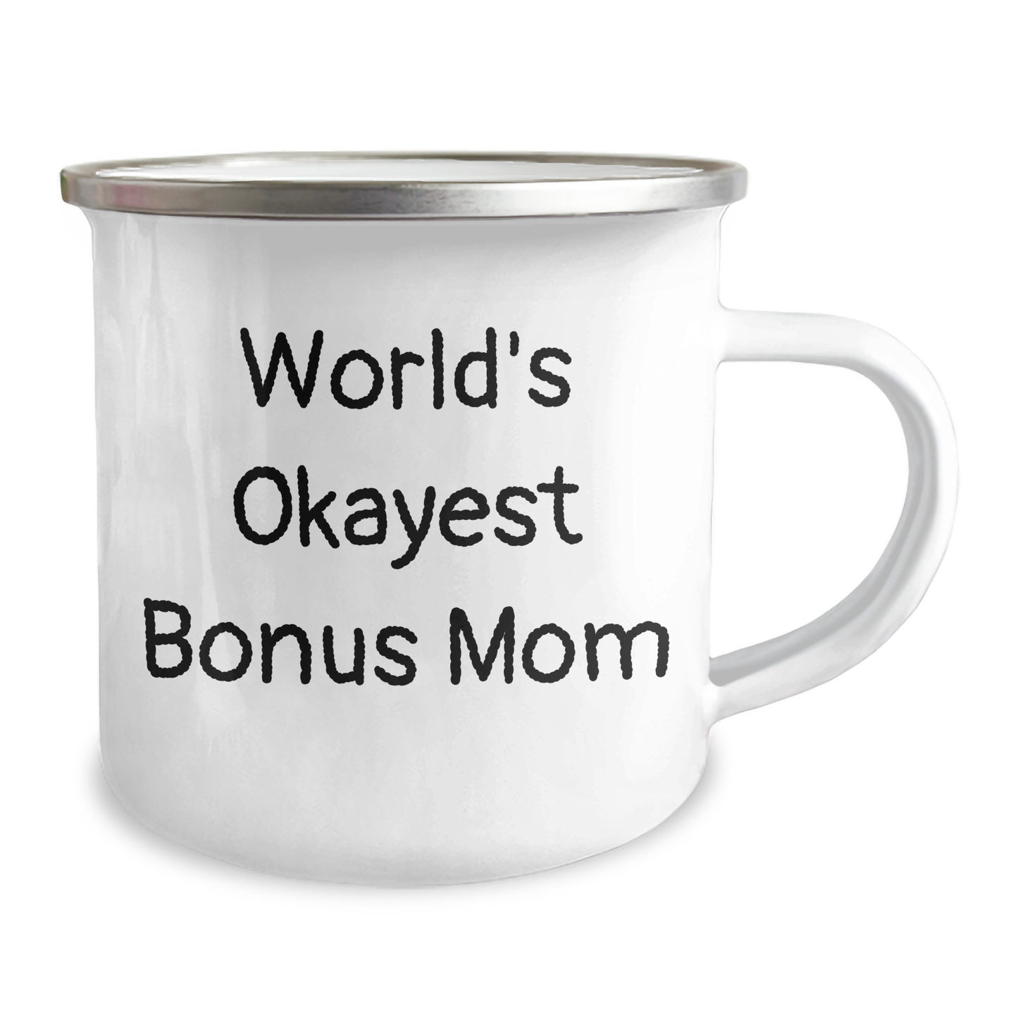 Funny Bonus Mom Gifts from Friends for World's Okayest Bonus Mom Camping Mug, Perfect for Father's Day - Image 2