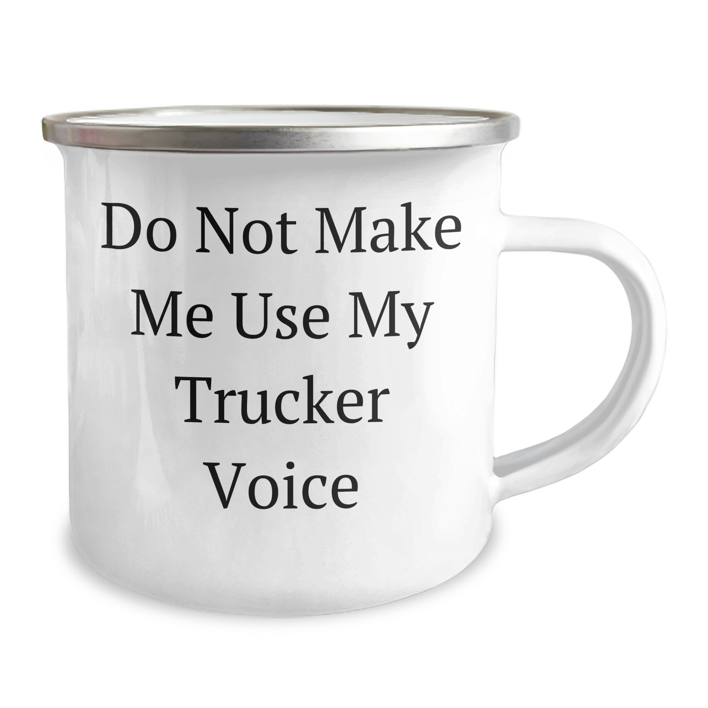Funny Trucker Gifts from Friends to Men - Camping Mug for Graduation Unique Gifts, Do Not Make Me Use My Trucker Voice - Image 2