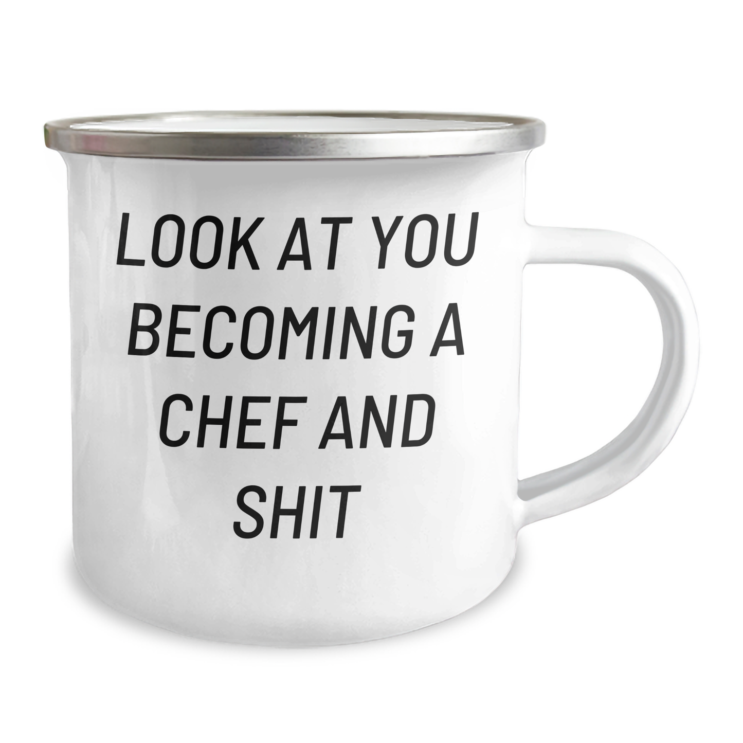 Funny Chef Gifts for Him, Camping Mug with Quote 'Look At You Becoming A Chef And Shit' for Graduation, Gifts from Family to Friends - Image 2