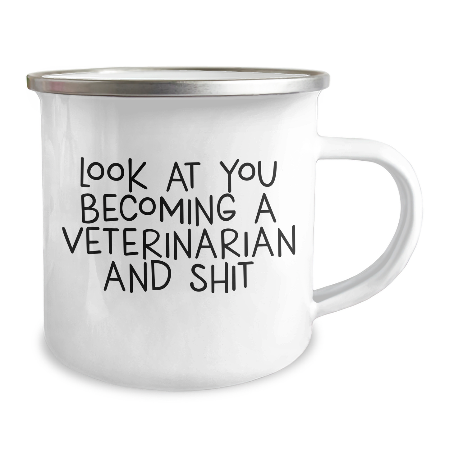 Funny Veterinarian Gifts for Men - Camping Mug with 'Look At You Becoming A Veterinarian And Shit' Quote, Gifts from Family for Father's Day - Image 2