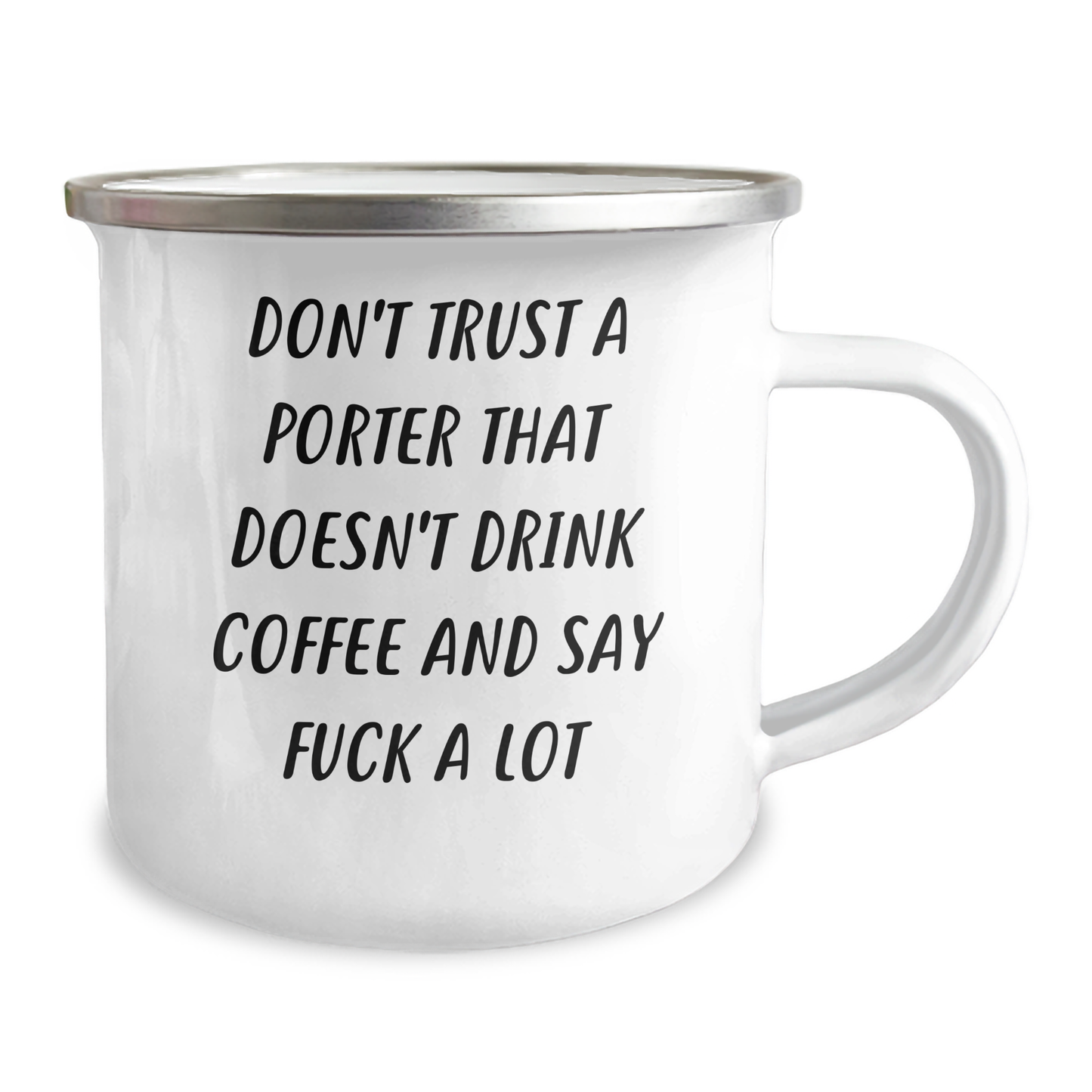 Funny Porter Gifts, Camping Mug for Graduation, Don't Trust a Porter Without Coffee, Unique Gifts from Friends and Family - Image 2