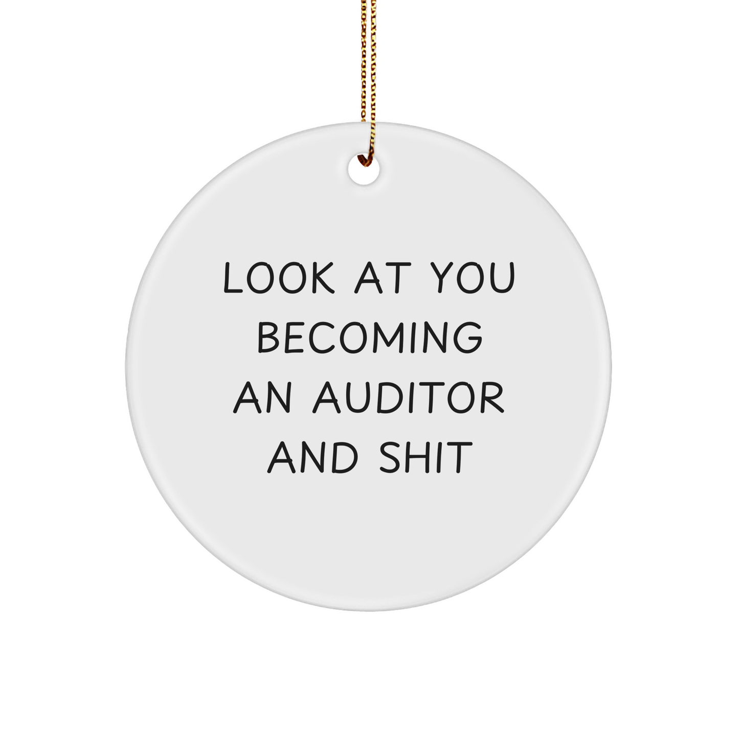 Auditor Circle Ornament Gifts from Friends for Christmas Fun - Look At You Becoming An Auditor And Shit - Image 1