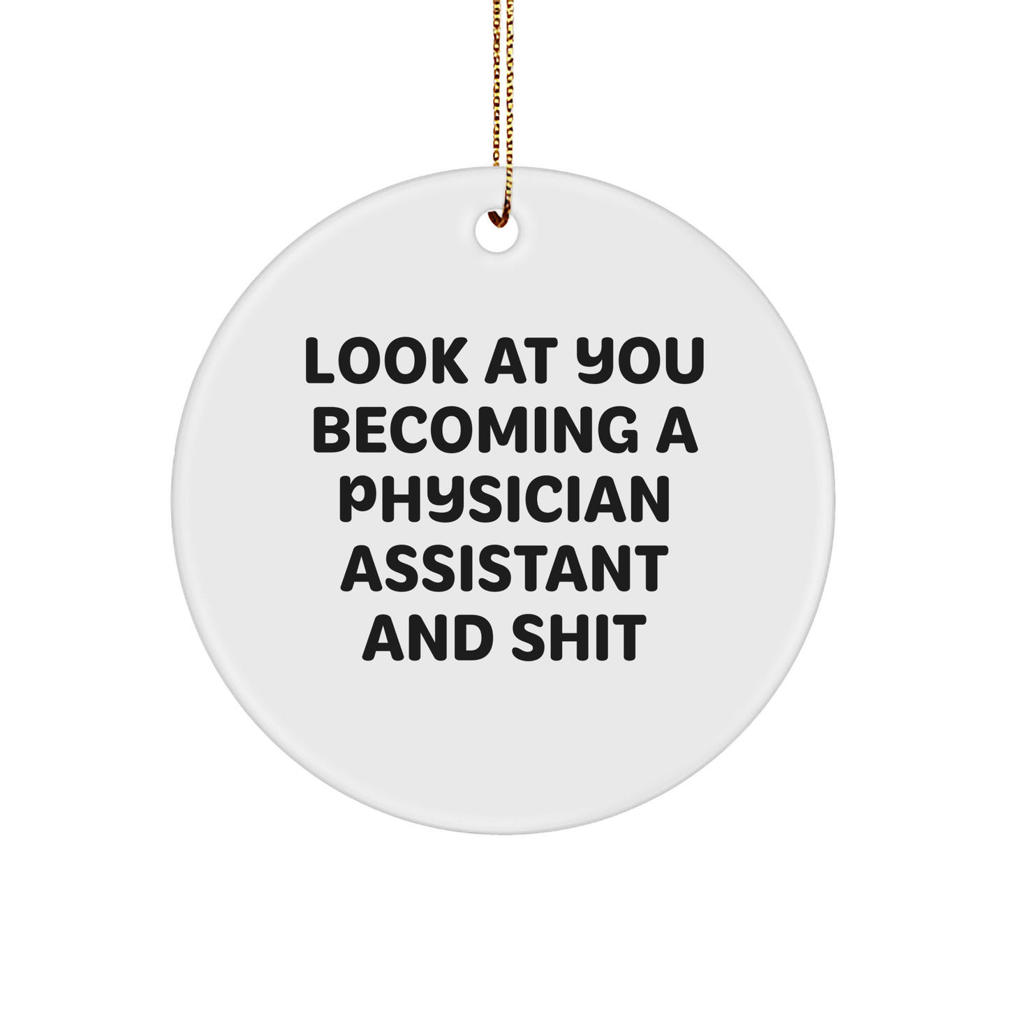 Funny Look At You Becoming A Physician Assistant Gifts for Christmas Circle Ornament from Friends - Image 1