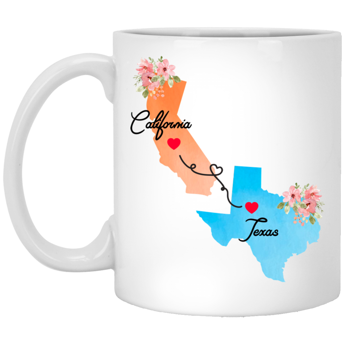 Friend Unique Coffee Mug - California Texas Design | Birthday Gift
