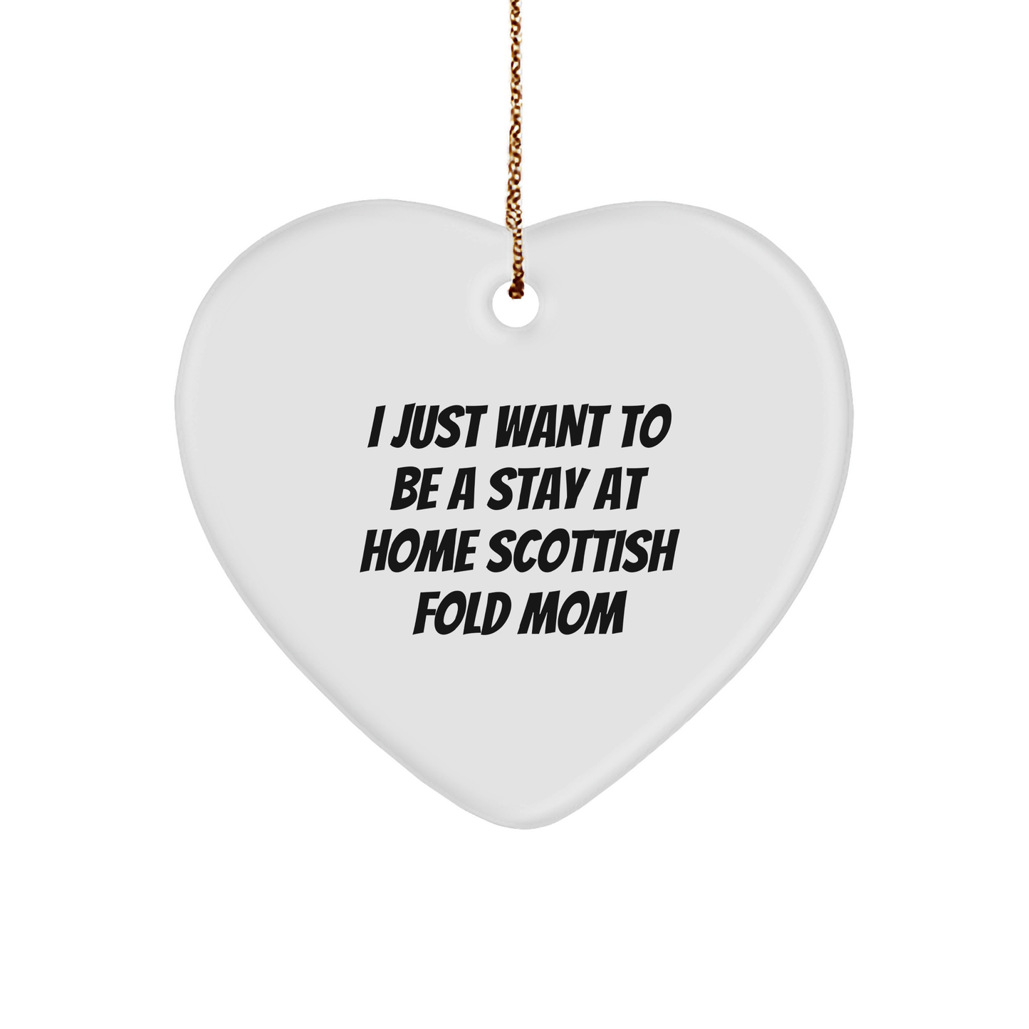 Funny Scottish Fold Cat Mom's Heart Ornament Gifts from Friends for Christmas - Image 1
