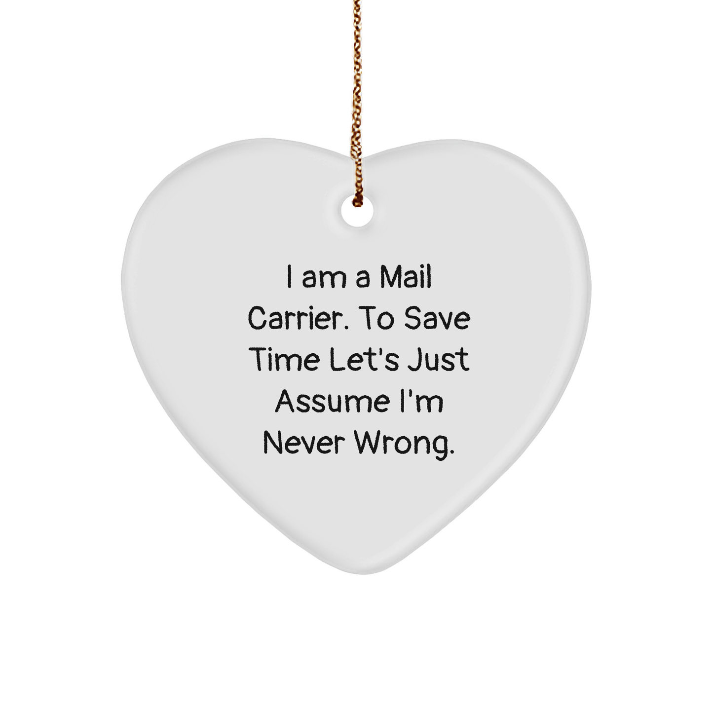 Funny Mail Carrier Gifts from Friends for Mail Carrier Christmas Unique Heart Ornament - Image 1
