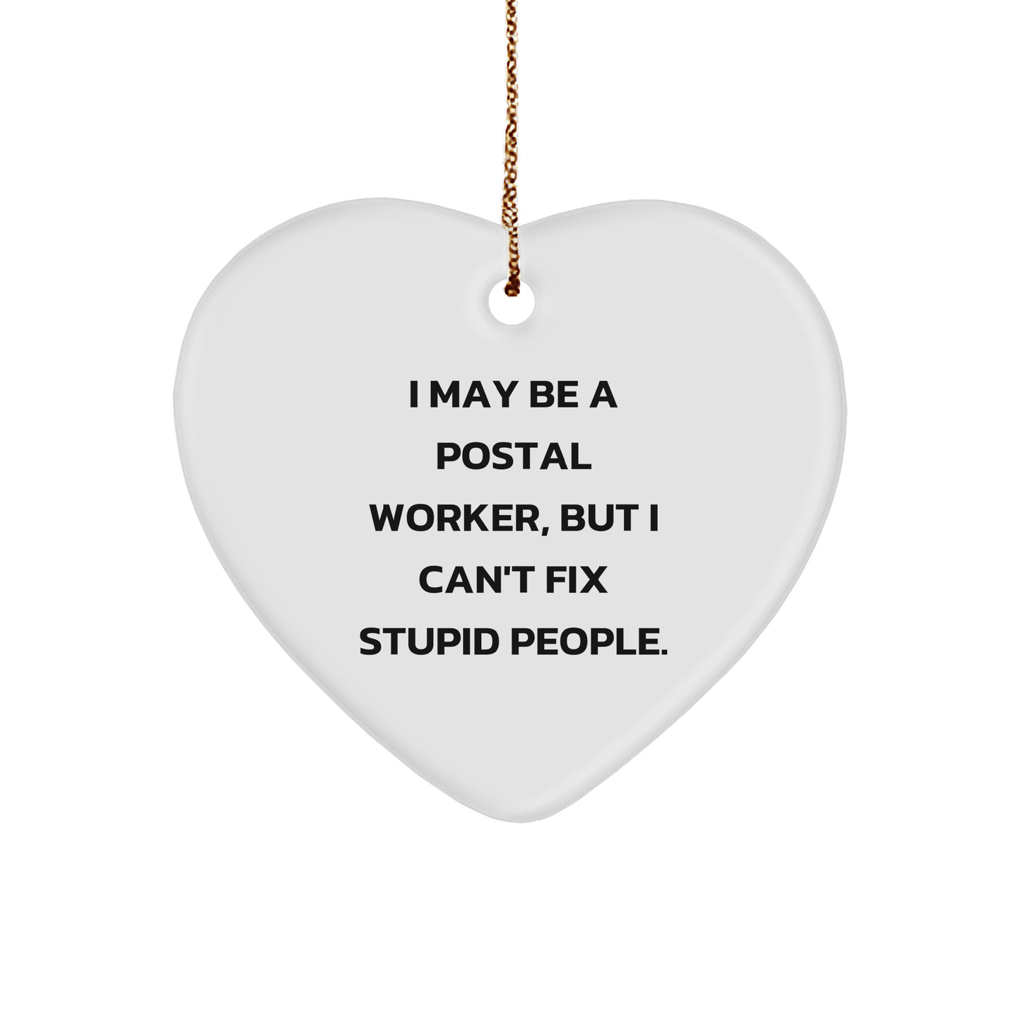 Heartfelt Greetings from Postal Workers, Funny Postal Worker Gifts for Friends, Christmas Unique Heart Ornament - Image 1