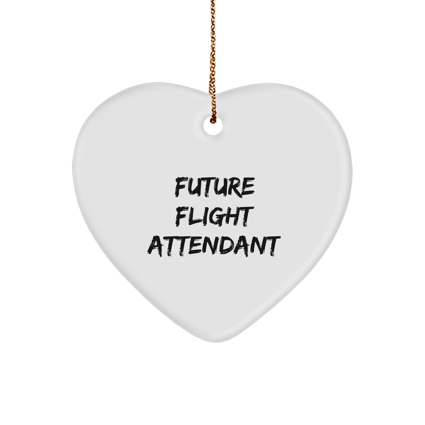 Funny Future Flight Attendant Gifts from Friends to Christmas Heart Ornament for Women Coworkers - Image 1