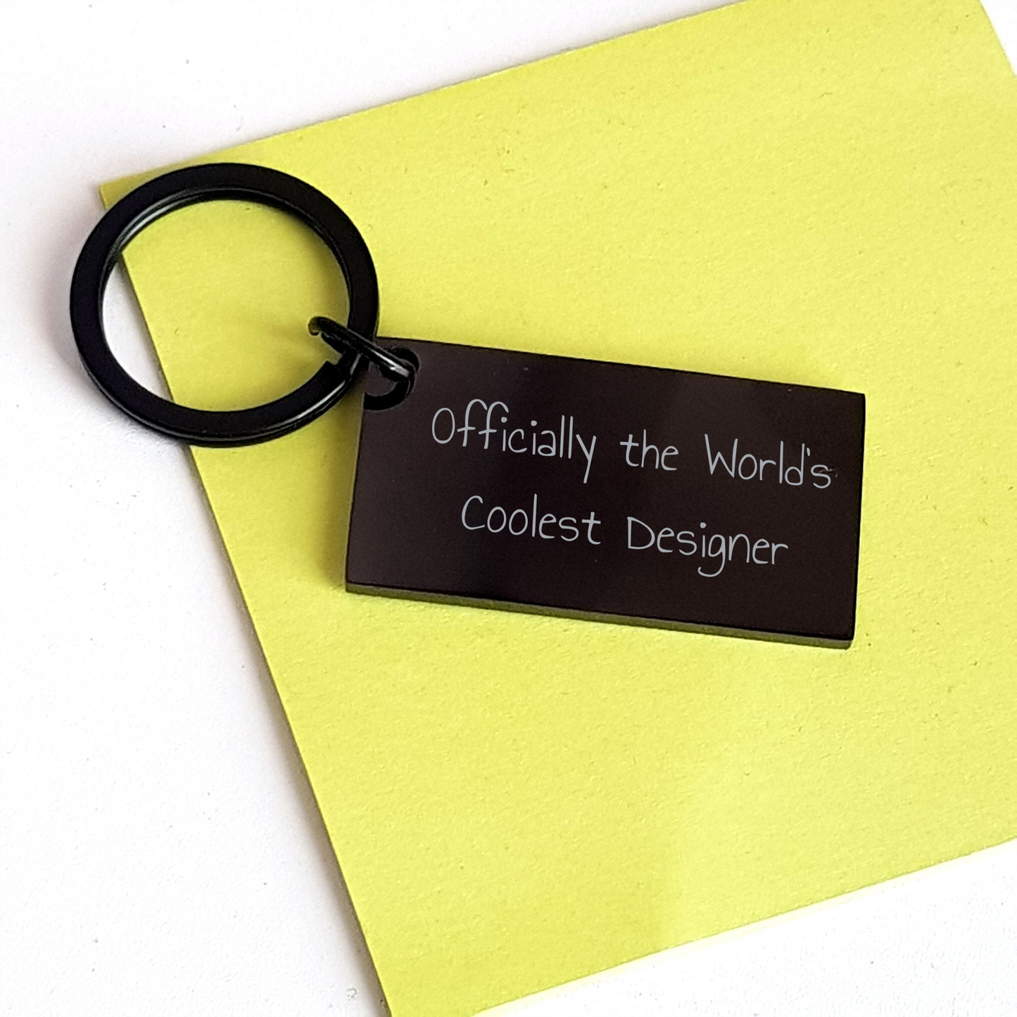 Designer Gifts from Friends to Men - Officially The World's Coolest Designer Keychain, Funny Quote, Stainless Steel, Black, Father's Day Unique Gifts - Image 3