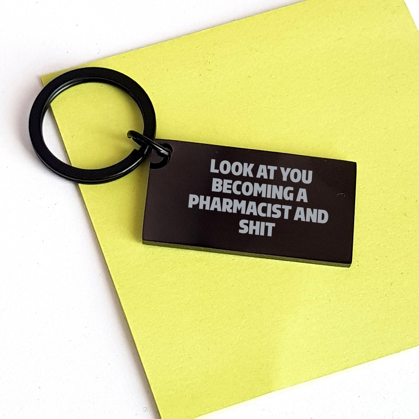 Funny Pharmacist Gifts Keychain, Gifts from Family and Friends, Inspirational Quote for Pharmacist Graduates, Stainless Steel Keychain, 1.57 x 0.87 inches, Engraved Message - Image 3