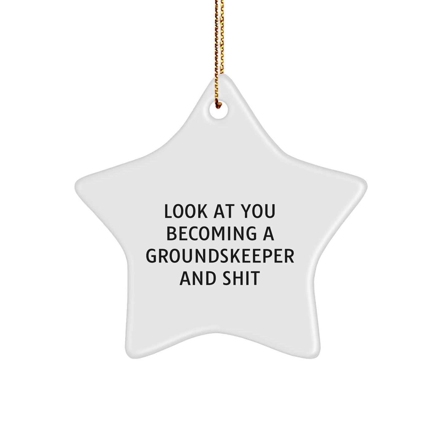 groundskeeper Gifts: Funny Star Ornament for Him from You - 'Look At You Becoming A groundskeeper And Shit' - Christmas Decoration - Image 1