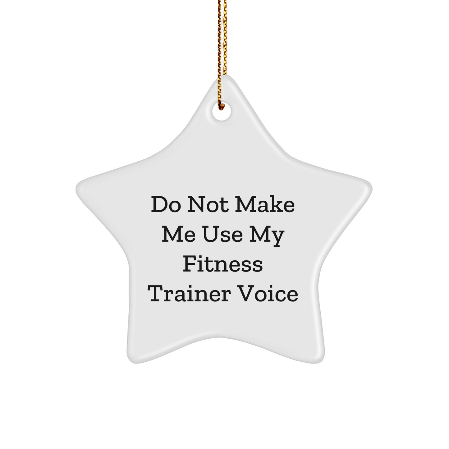 Funny Fitness Trainer Star Ornament Gifts from Friends and Family to the Fitness Enthusiast Who Thinks Do Not Make Me Use My Fitness Trainer Voice at Christmas - Image 1