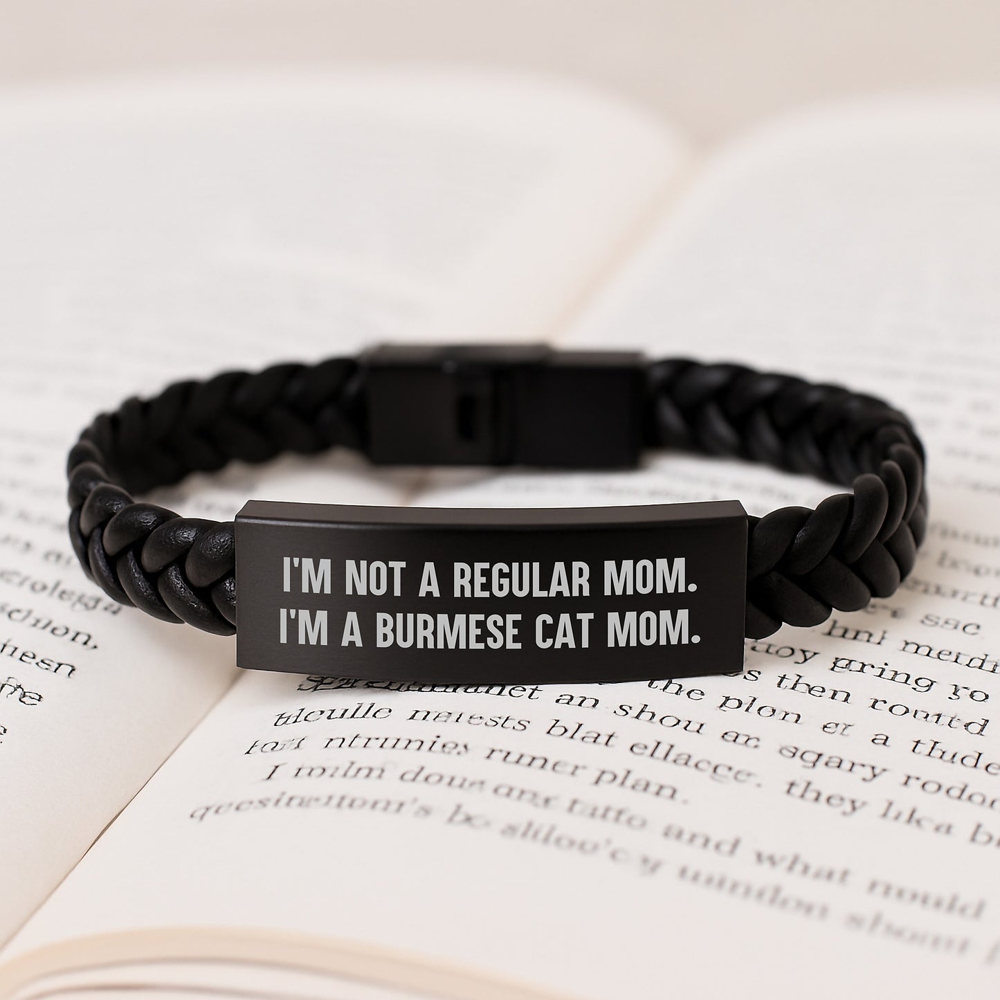 Burmese Cat Mom Inspired Interlaced Leather Bracelet Gifts for Men Graduation Unique Style - Image 3