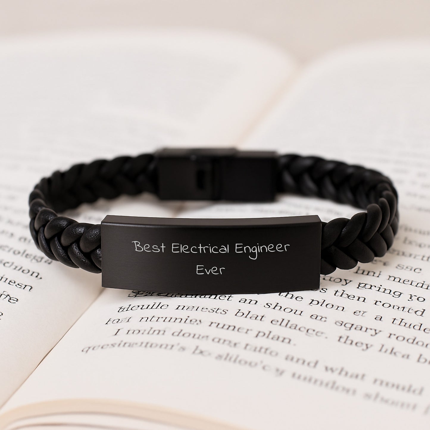 Electrical Engineer Interlaced Leather Bracelet for Him Birthday Gift - Image 3
