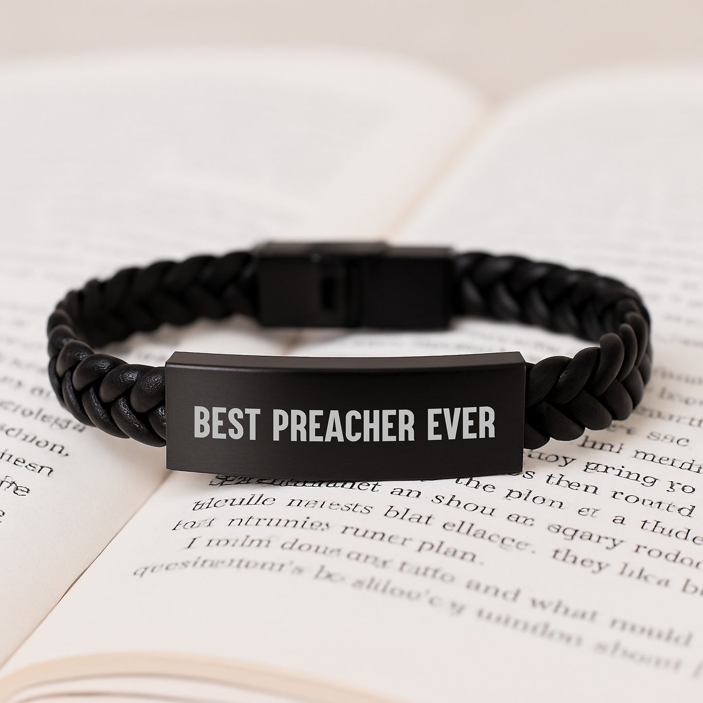 Birthday Gift Interlaced Leather Bracelet for Her – Best Preacher Ever - Image 3