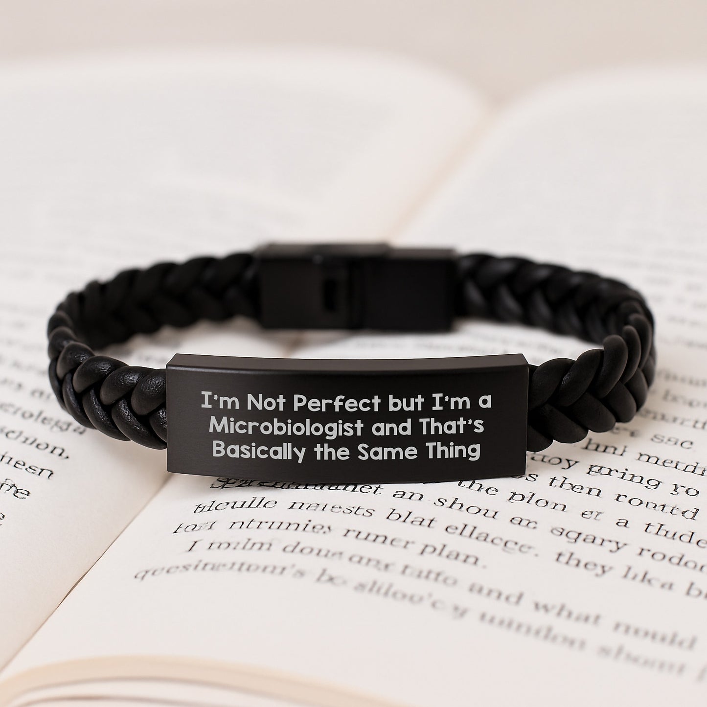 Microbiologist Interlaced Leather Bracelet a Best Friend Birthday Gift - Image 3