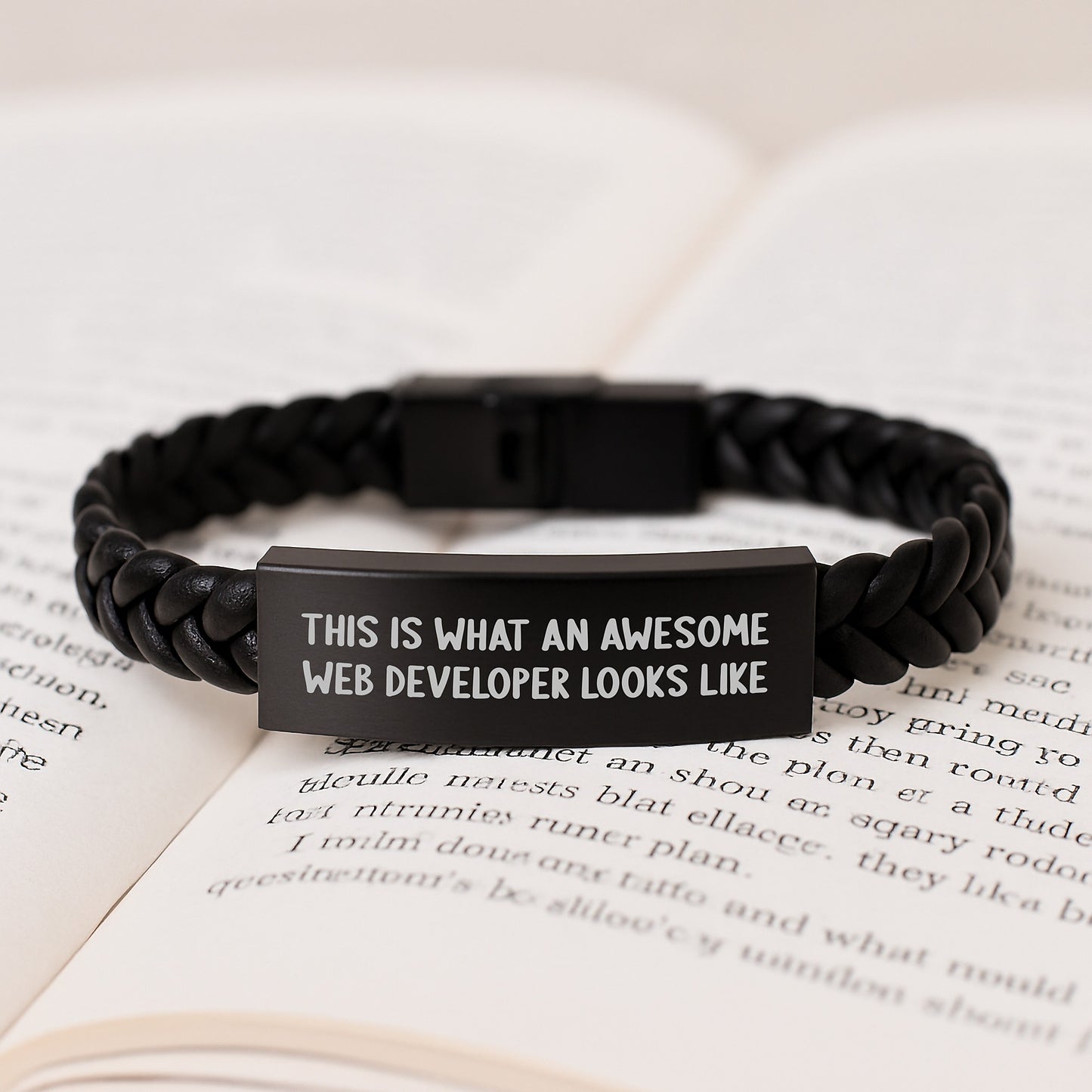 Gifts from Friends for Web Developer Funny Inspirational Leather Bracelet Birthday Unique Presents - Image 3