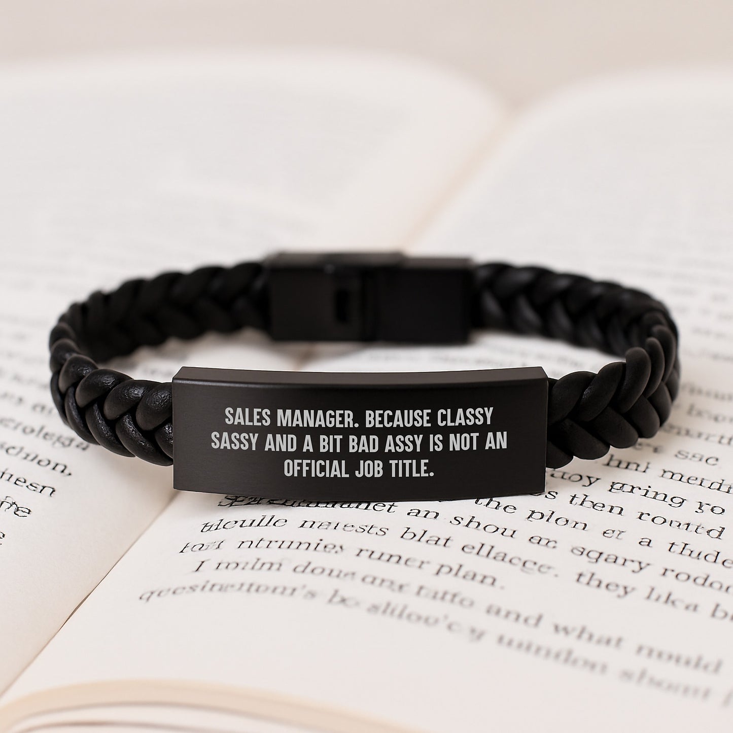 Funny Sales Manager Gifts, Interlaced Leather Bracelet, Quote Inspired Graduation Unique Gifts from Friends, Gifts for Sales Manager Men - Image 3
