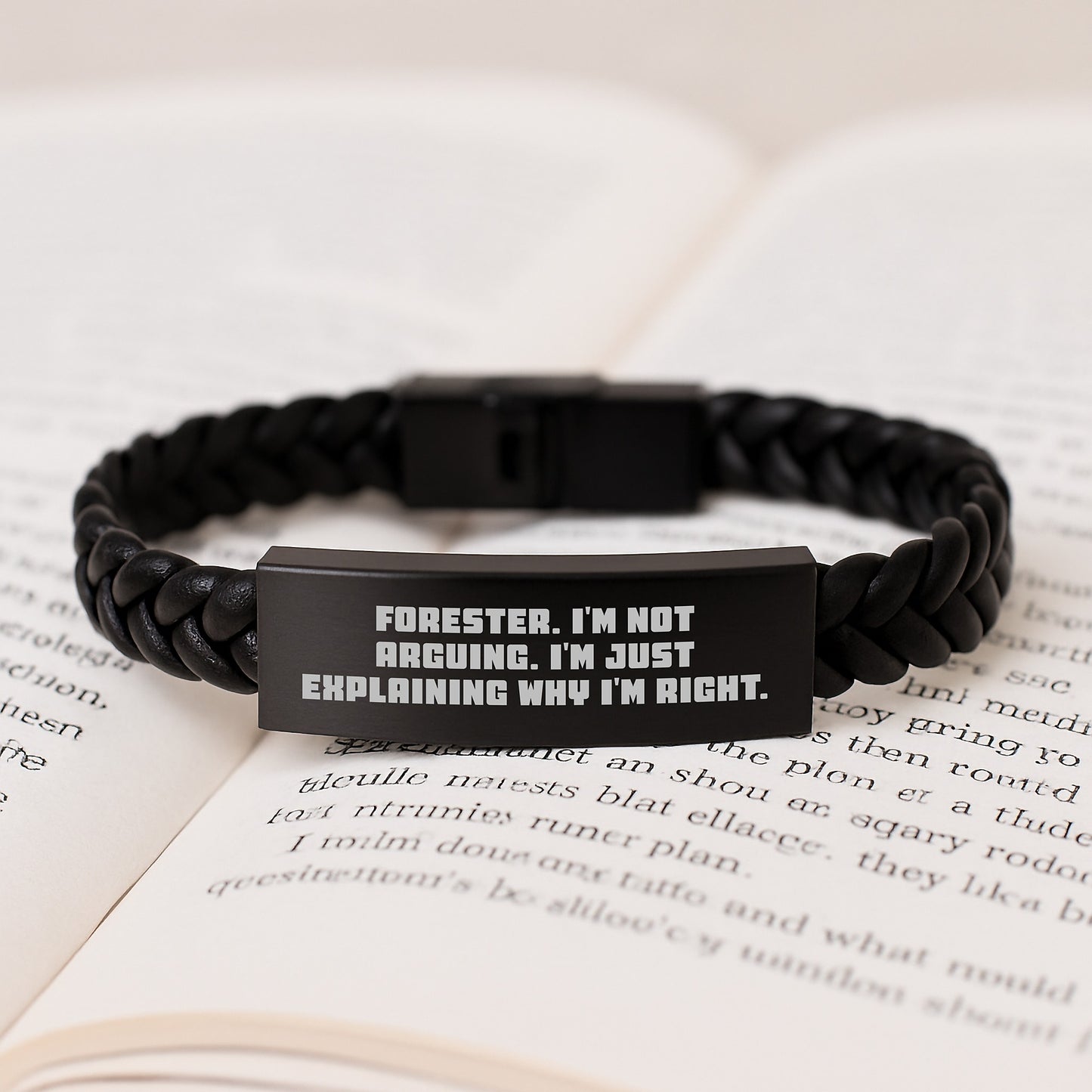 Forester's Humorous Interlaced Leather Bracelet Gifts from Friends, Graduation Unique Gifts for Men - Image 3