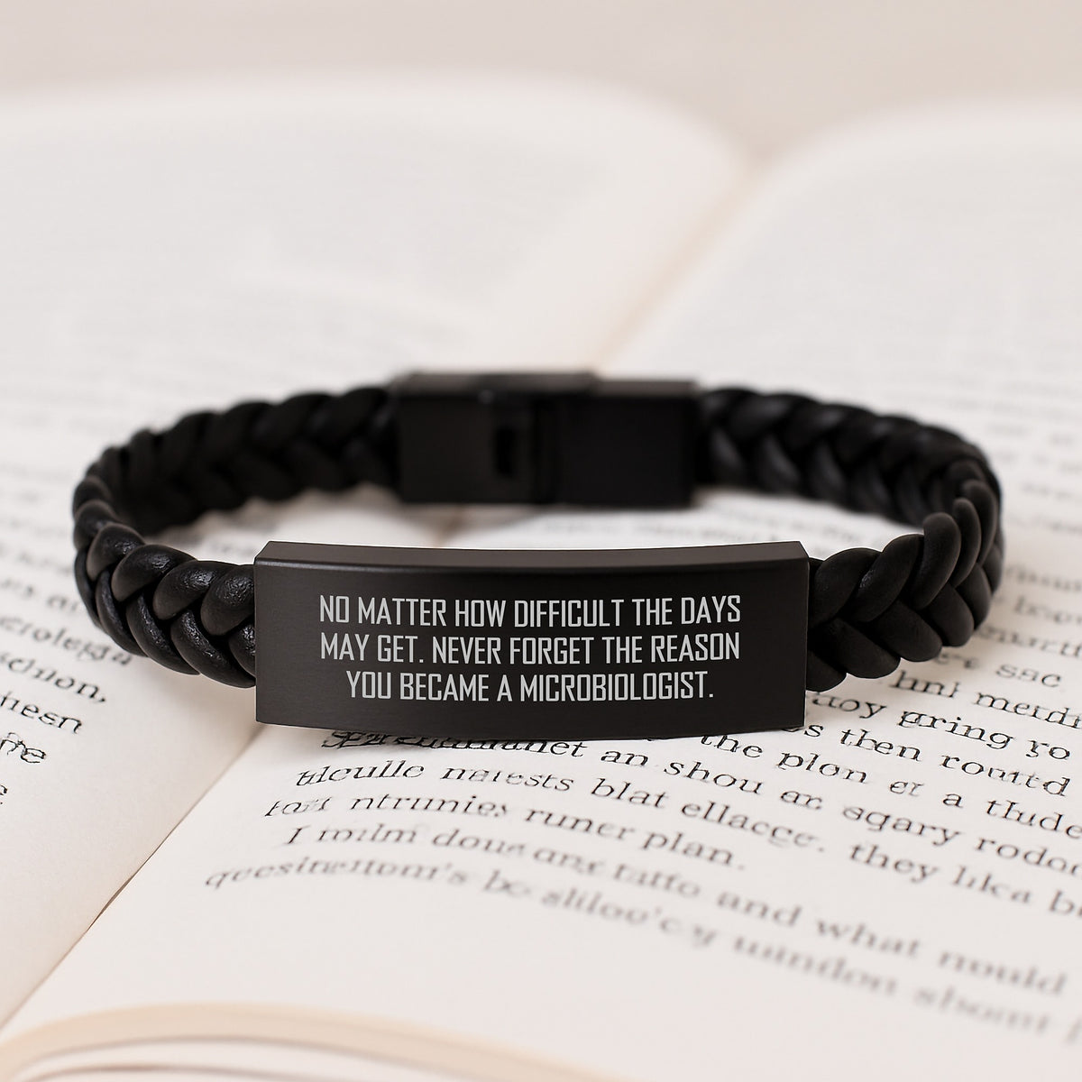 Microbiologist Gifts, Inspirational Quote Interlaced Leather Bracelet, Gifts from Friends and Family for Graduation, Unique Gifts for Men Women Coworkers and Family - Image 3
