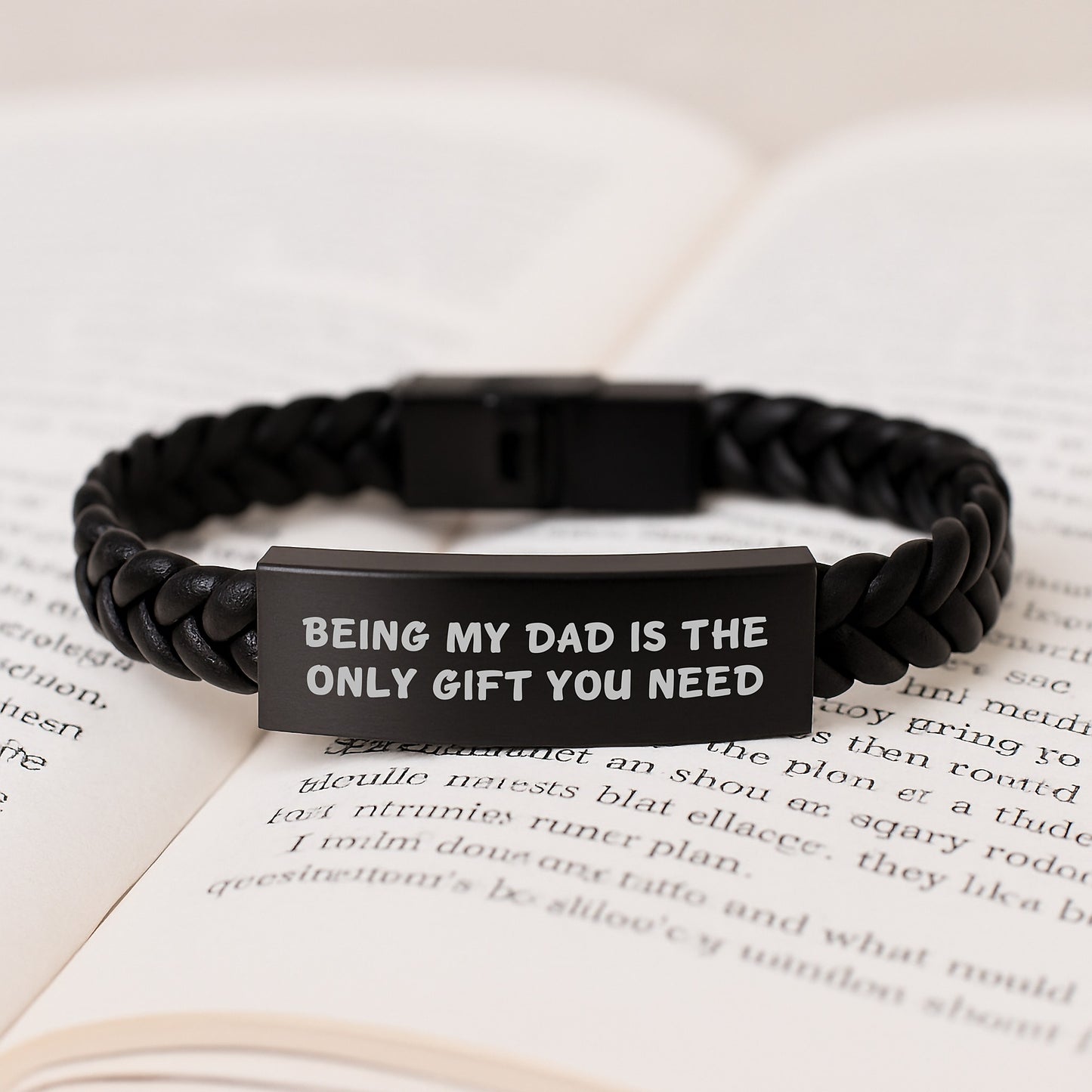 Dad's Unique Gift, Funny Quote, Interlaced Leather Bracelet for Birthday, Gifts from Family to Dad, Gifts for Dad - Image 3