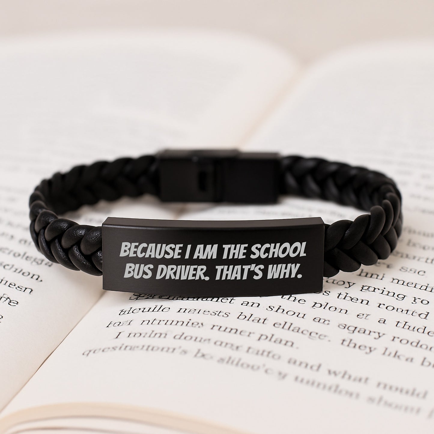 Funny School Bus Driver Gifts for Him - Birthday Unique Gifts from Friends - Interlaced Leather Bracelet for School Bus Driver - Image 3