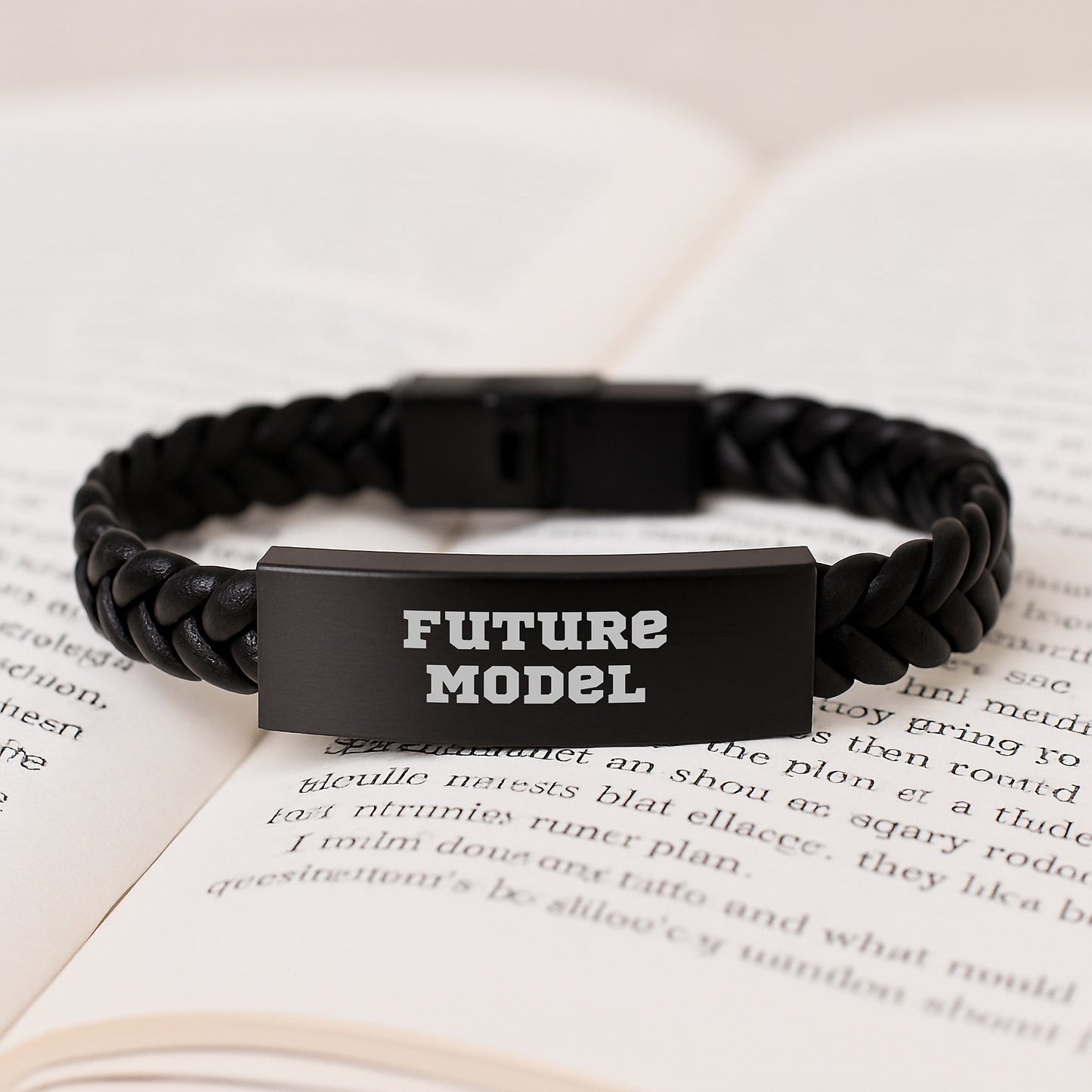 Funny Model Interlaced Leather Bracelet, Gifts from Friends for Model Graduation Unique Gifts, Interlaced Leather Bracelet for Future Model - Image 3