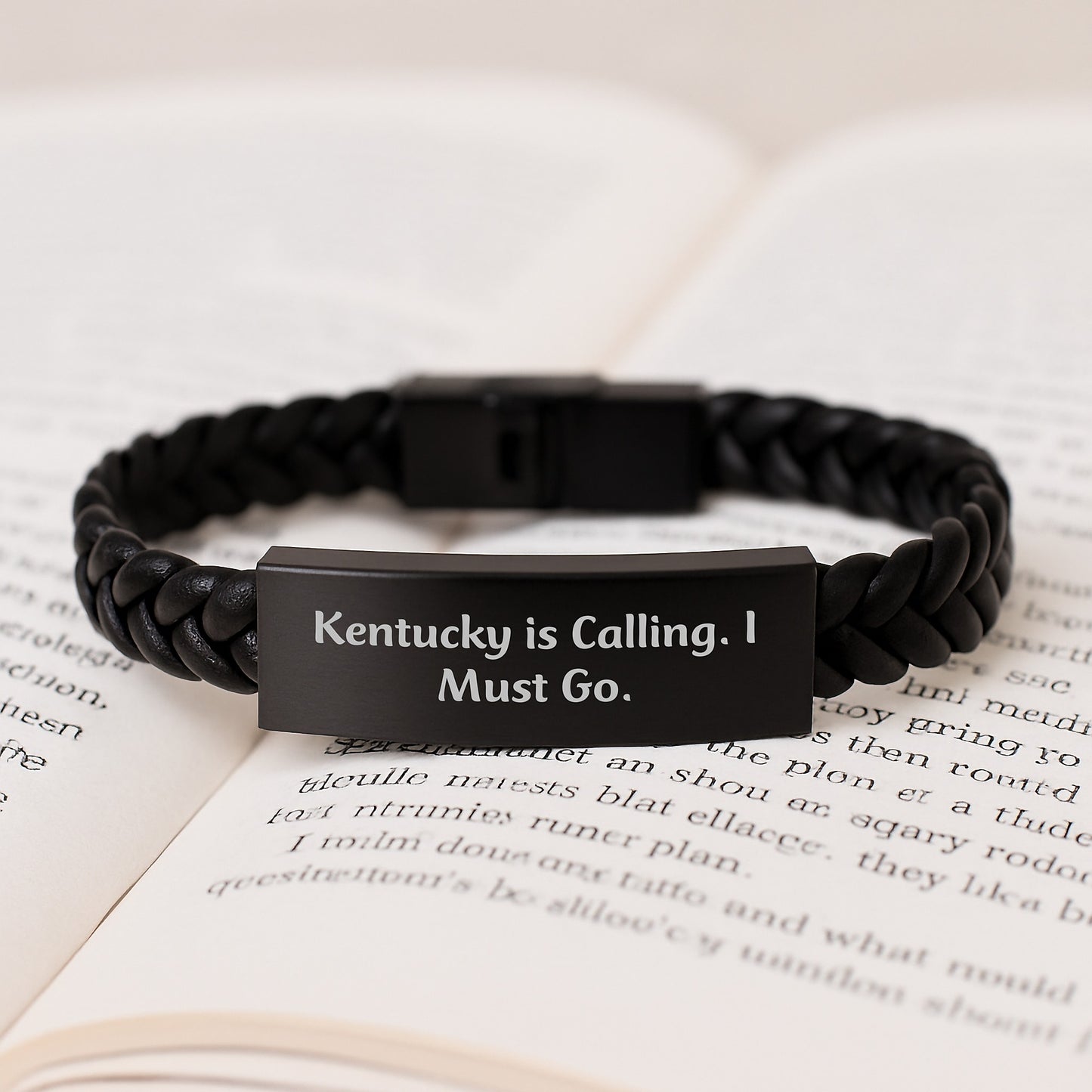 Kentucky Inspired Interlaced Leather Bracelet, Funny Quote Gifts from Friends for Men, Unique Graduation Unique Gifts - Image 3