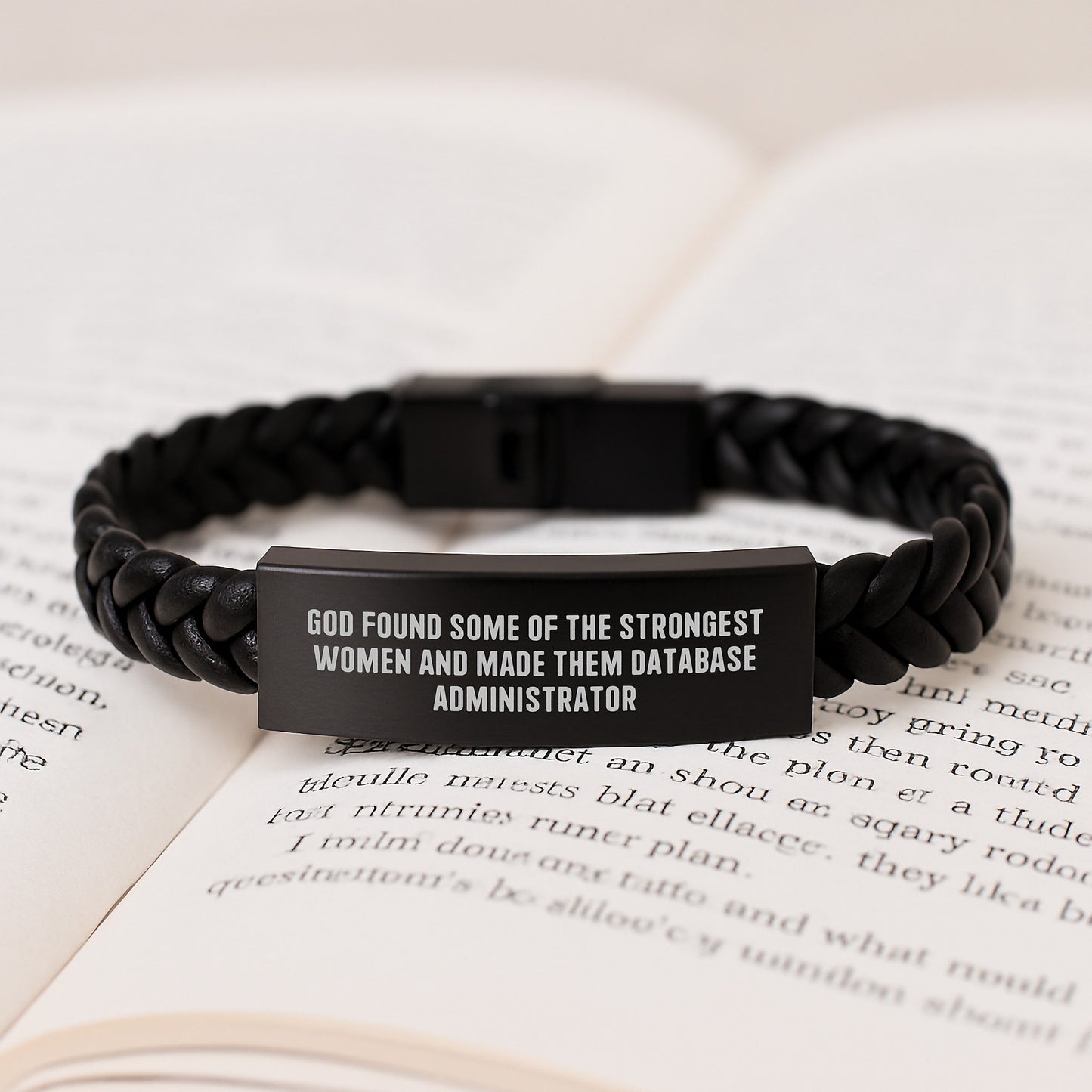 Funny Database Administrator Quote Gifts from Friends, Interlaced Leather Bracelet for Men Graduation Unique Gifts, Stainless Steel and PU Leather Engraved - Image 3