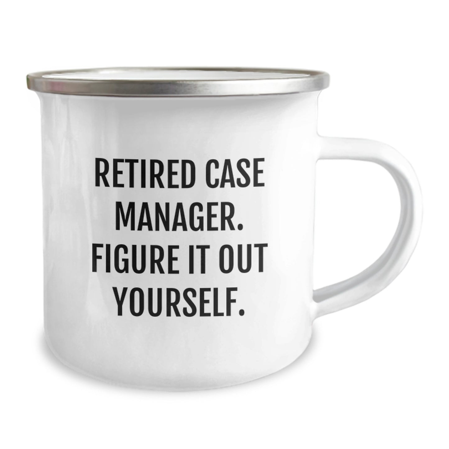 Funny Case Manager Gifts from Family, Graduation Unique Mugs for Case Managers, Camping Mug with Quote 'Figure It Out Yourself' - Image 2