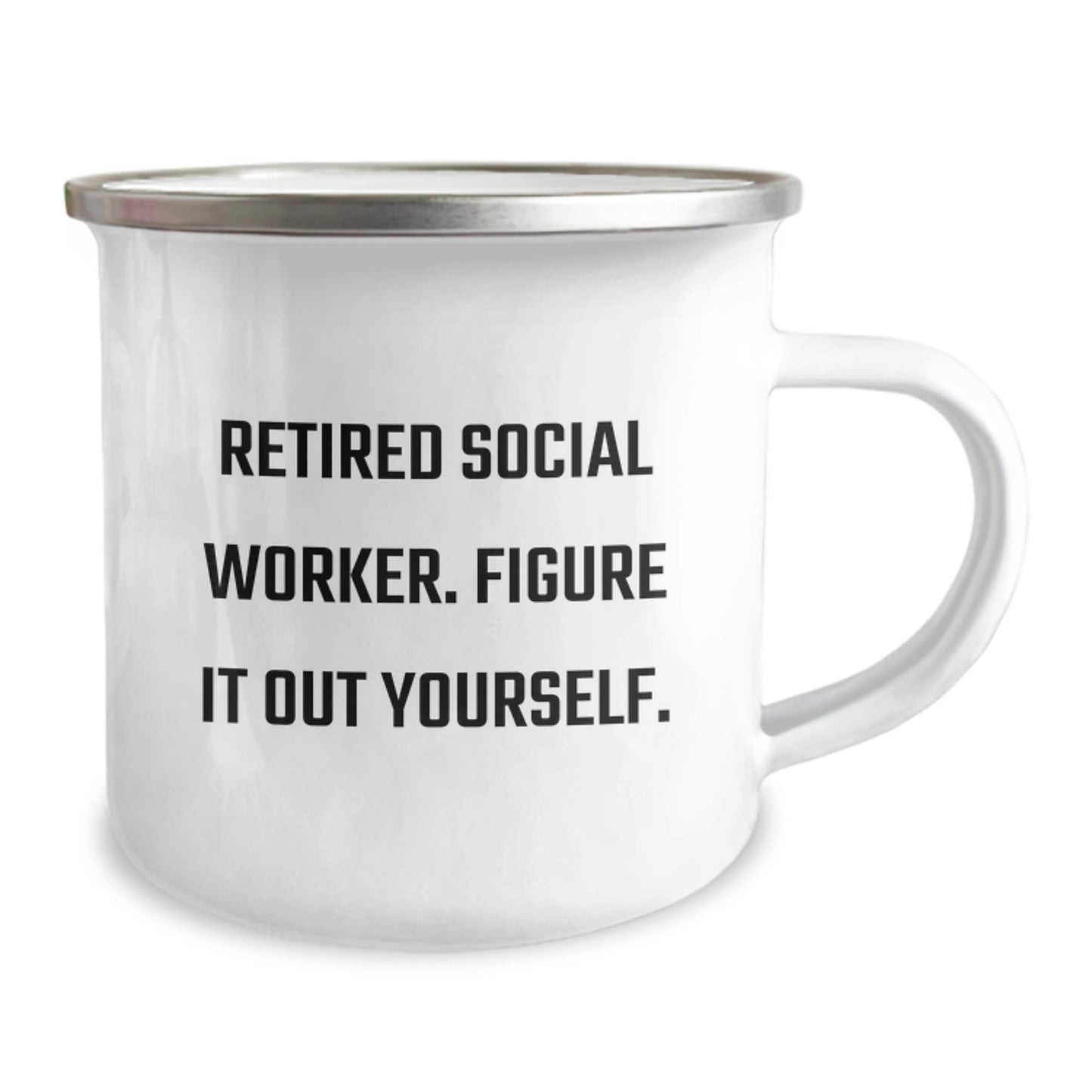 Funny Social Worker Camping Mug, Gifts from Men to Social Worker Friends on Valentine's, 'Figure It Out Yourself' Quote - Image 2