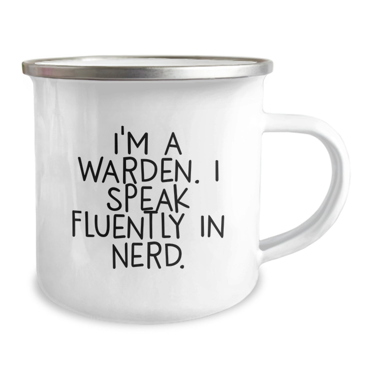 Funny Warden Gifts from Friends for Graduation Unique Warden Camping Mug with 'I'm A Warden. I Speak Fluently In genius.' - Image 2