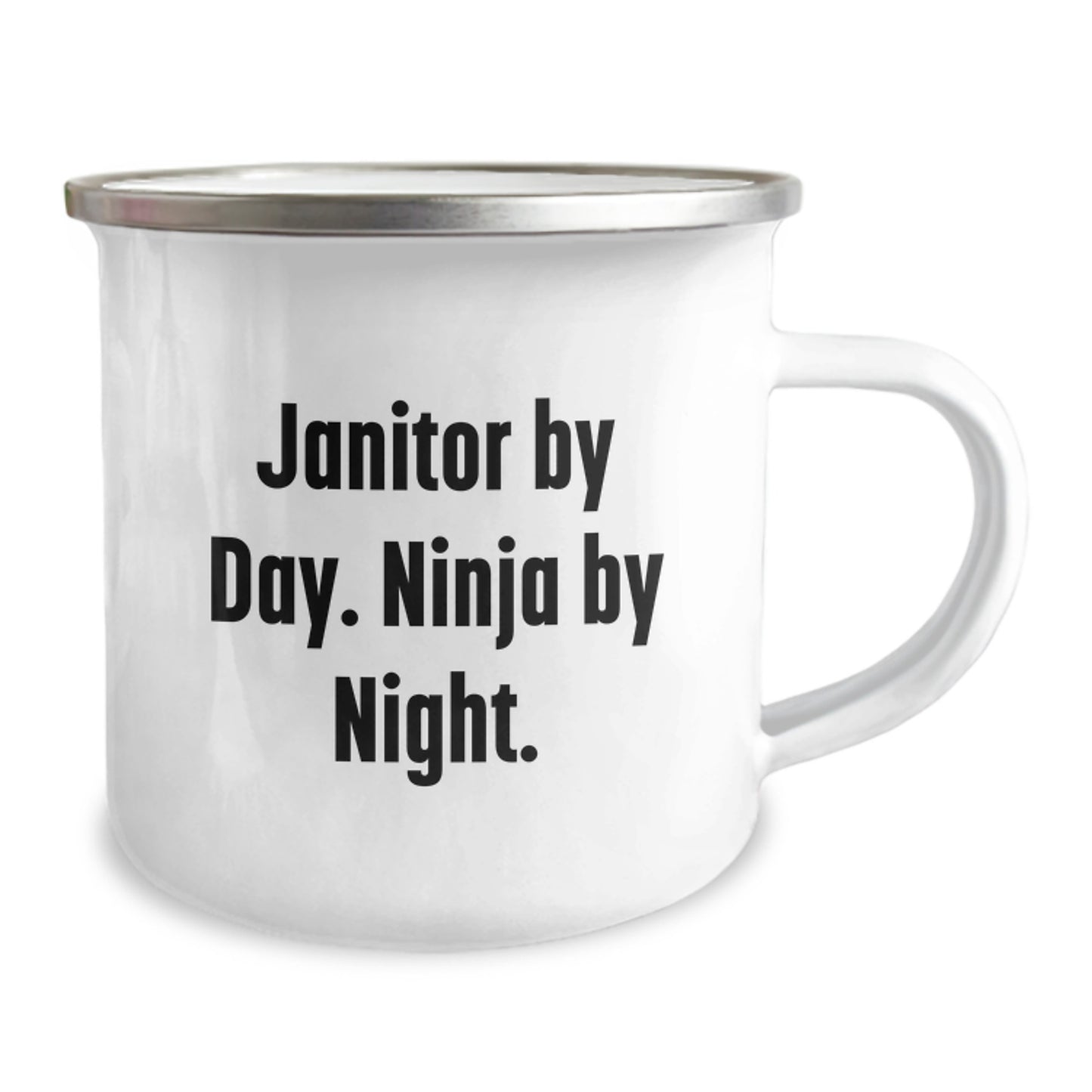 Janitor Gifts from Friends, Funny Camping Mug, Janitor By Day. Ninja By Night., Graduation Unique Gifts for Janitor Men - Image 2