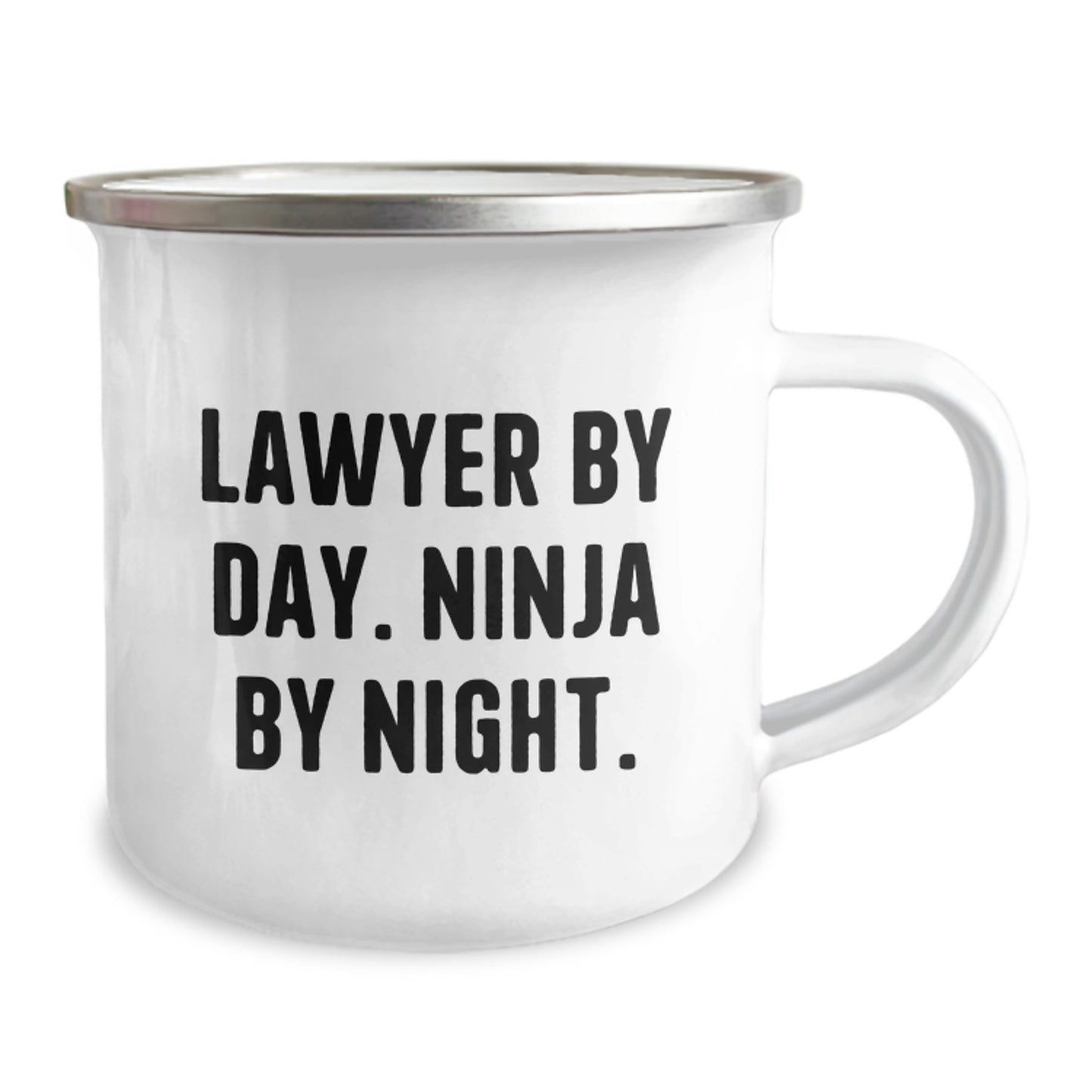 Funny Lawyer Gifts from Men, Gifts for Lawyer, Camping Mug - Lawyer By Day. Ninja By Night. 12 oz Stainless Steel - Image 2