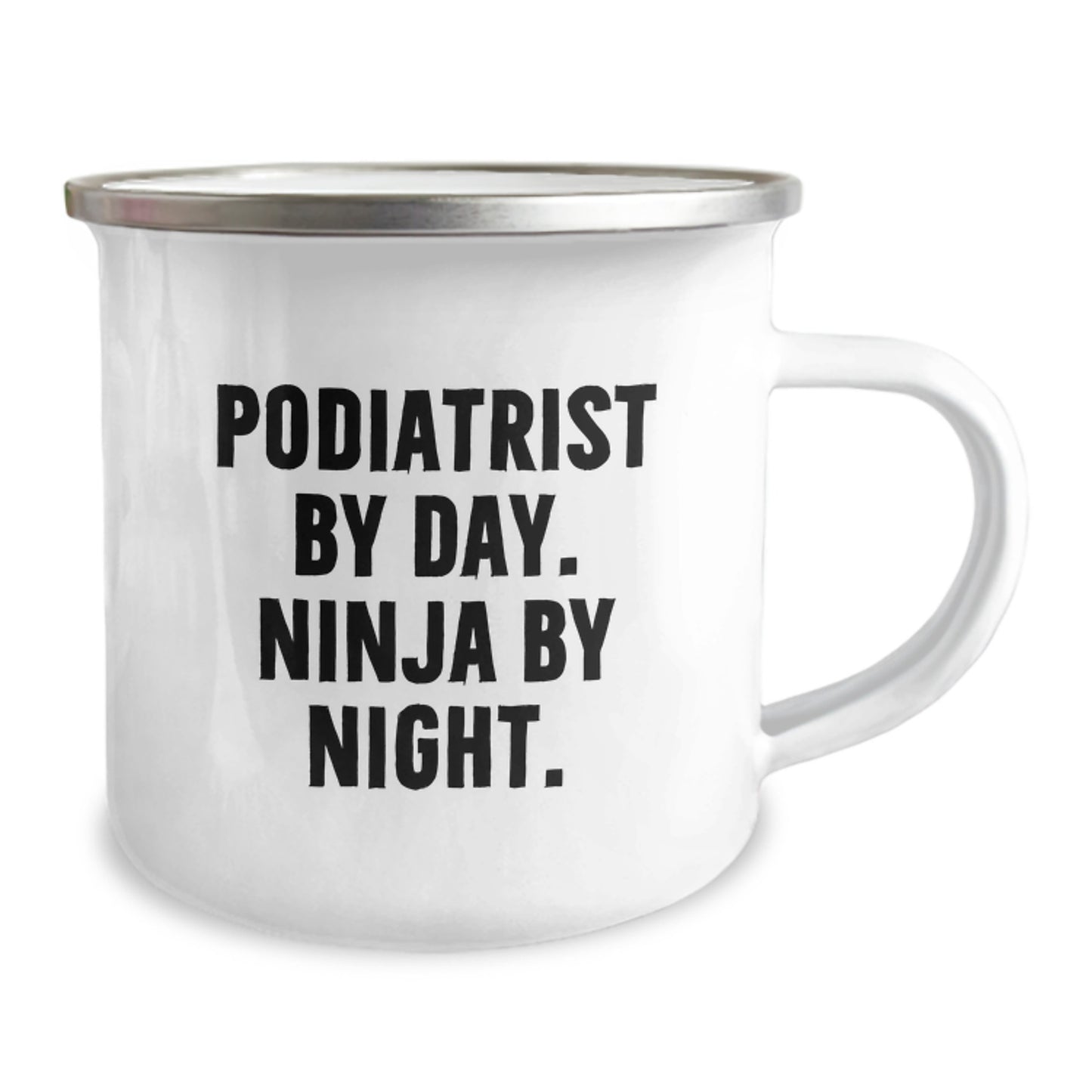 Funny Podiatrist Gifts from Men - Unique Valentine's Gifts for Podiatrist By Day. Ninja By Night. Camping Mug - Image 2