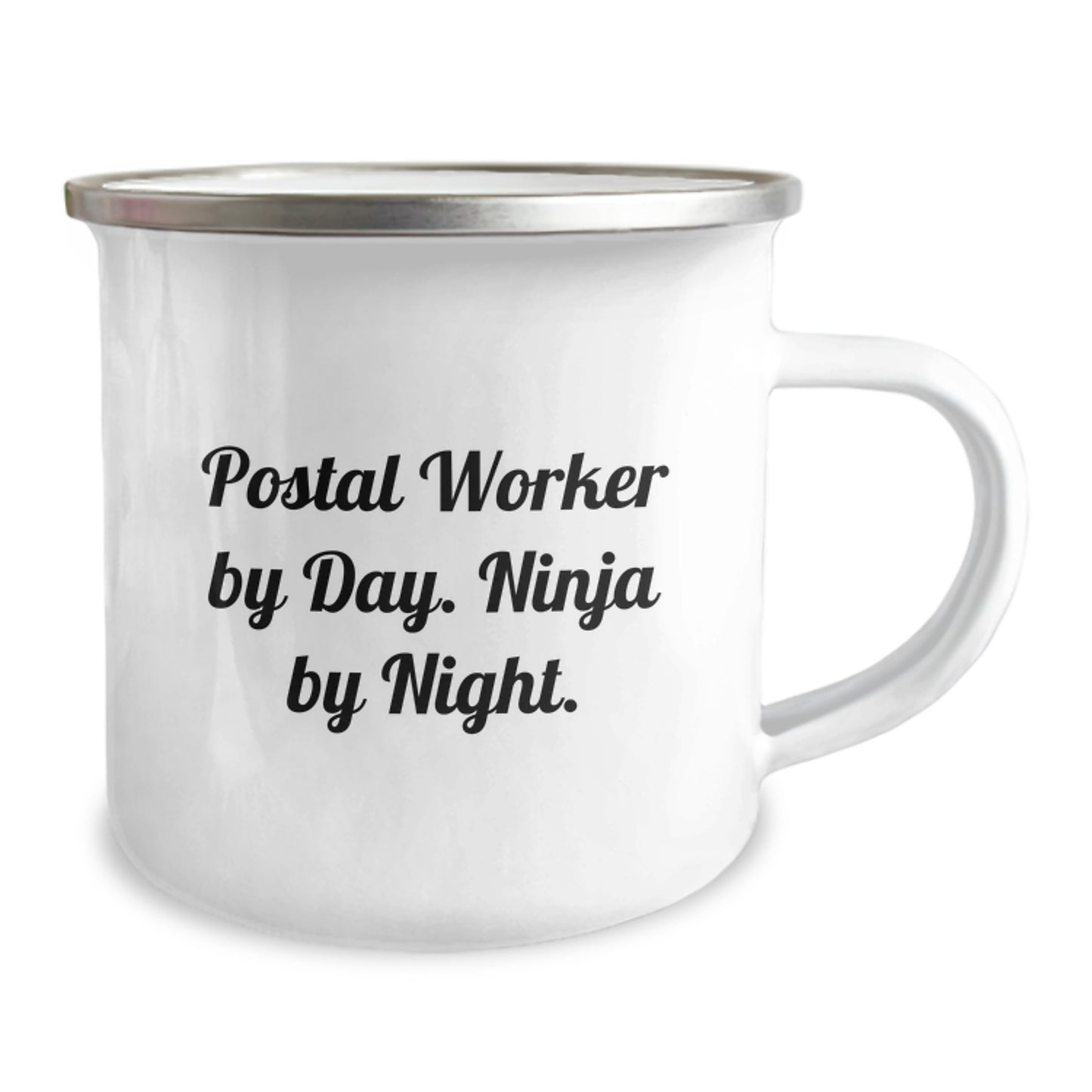 Funny Postal Worker Gifts from Friends for Men, Unique Camping Mug for Graduation, 'Postal Worker By Day. Ninja By Night.' - Image 2