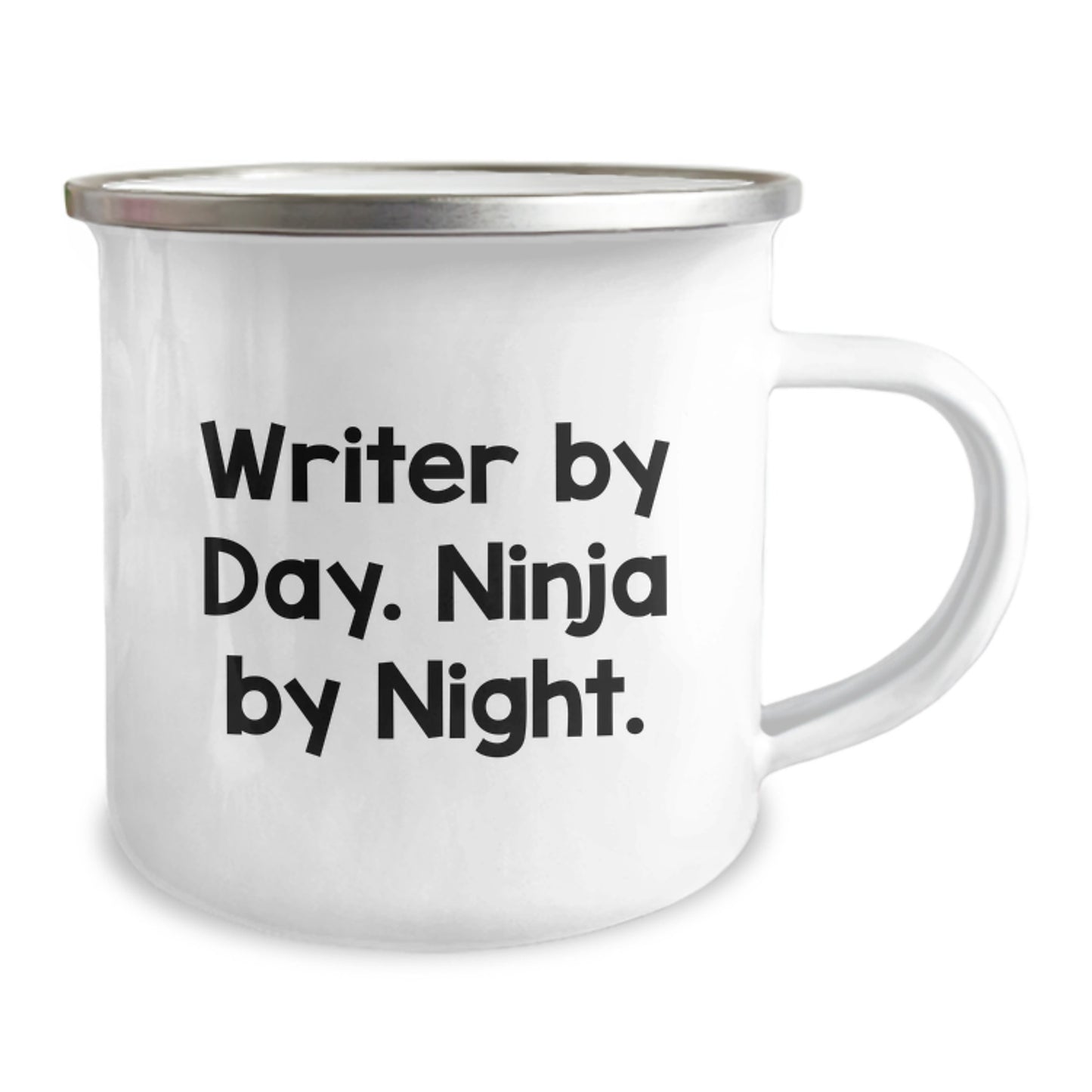 Writer Gifts for Men Friends - Camping Mug Inspirational Quote 'Writer By Day. Ninja By Night.' - Birthday Unique Gifts from Family Women - Image 2