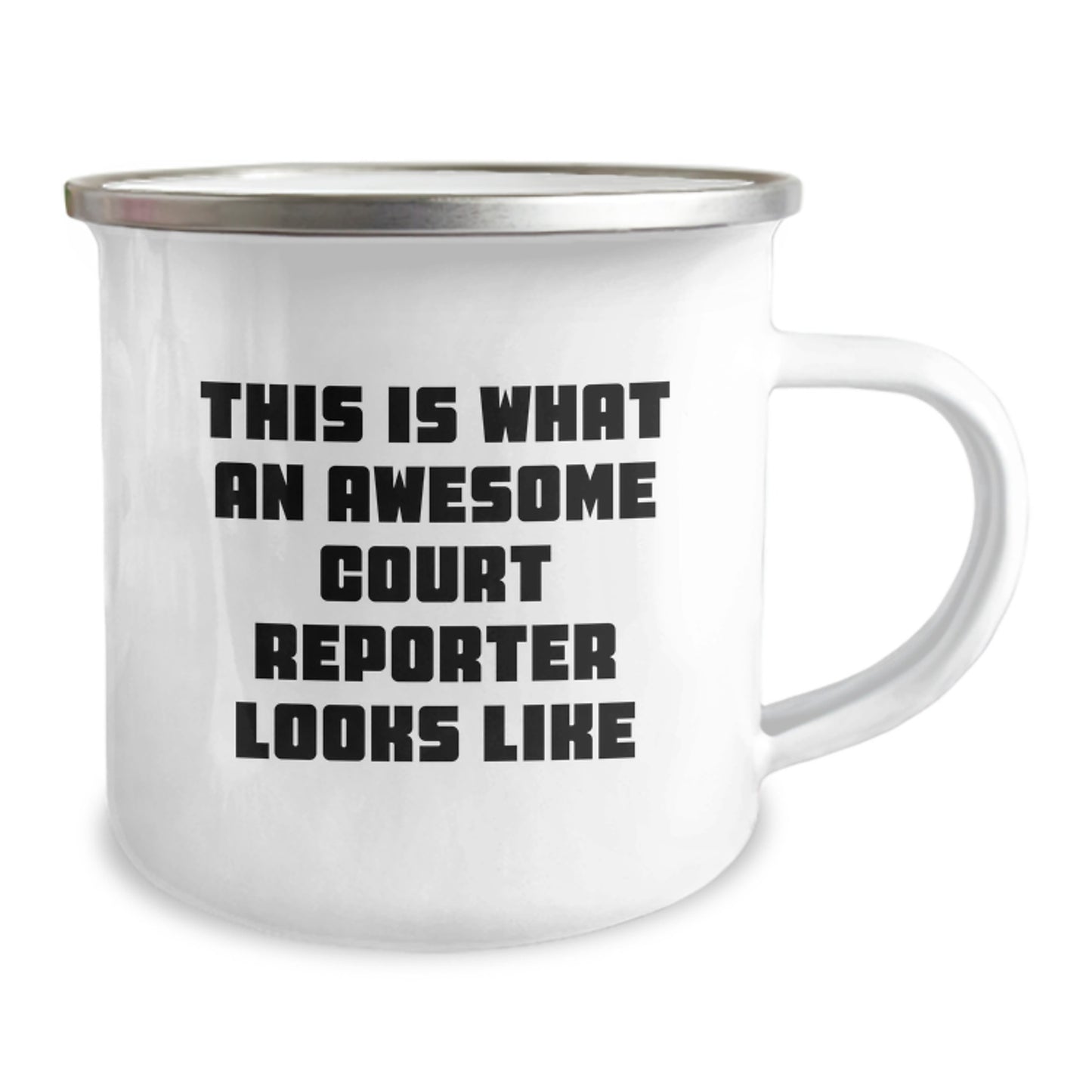 Funny Court Reporter Gifts, This Is What An Awesome Court Reporter Looks Like - Valentine's Unique Gifts from Friends to Court Reporters, 12 oz Stainless Steel Camping Mug - Image 2