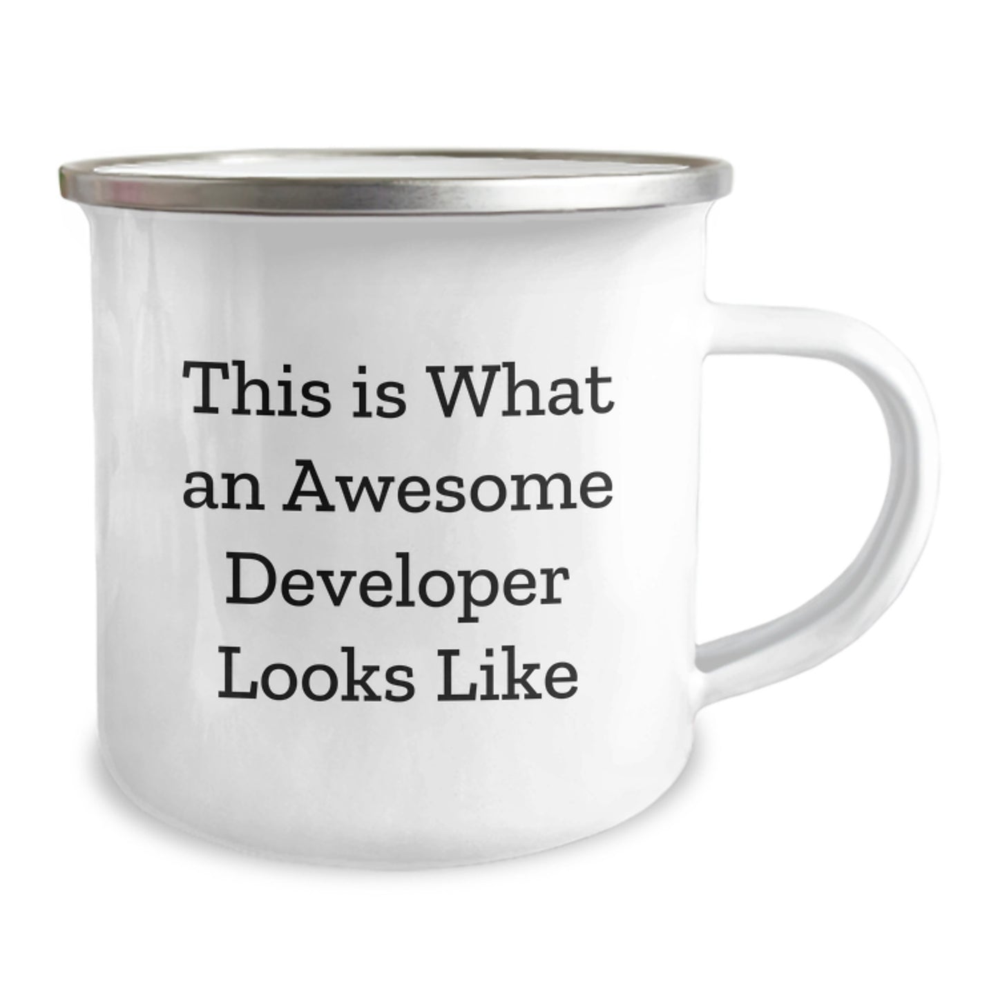 Funny Developer Gifts from Friends, This Is What An Awesome Developer Looks Like Camping Mug for Graduation, Unique Gifts for Developer Men - Image 2