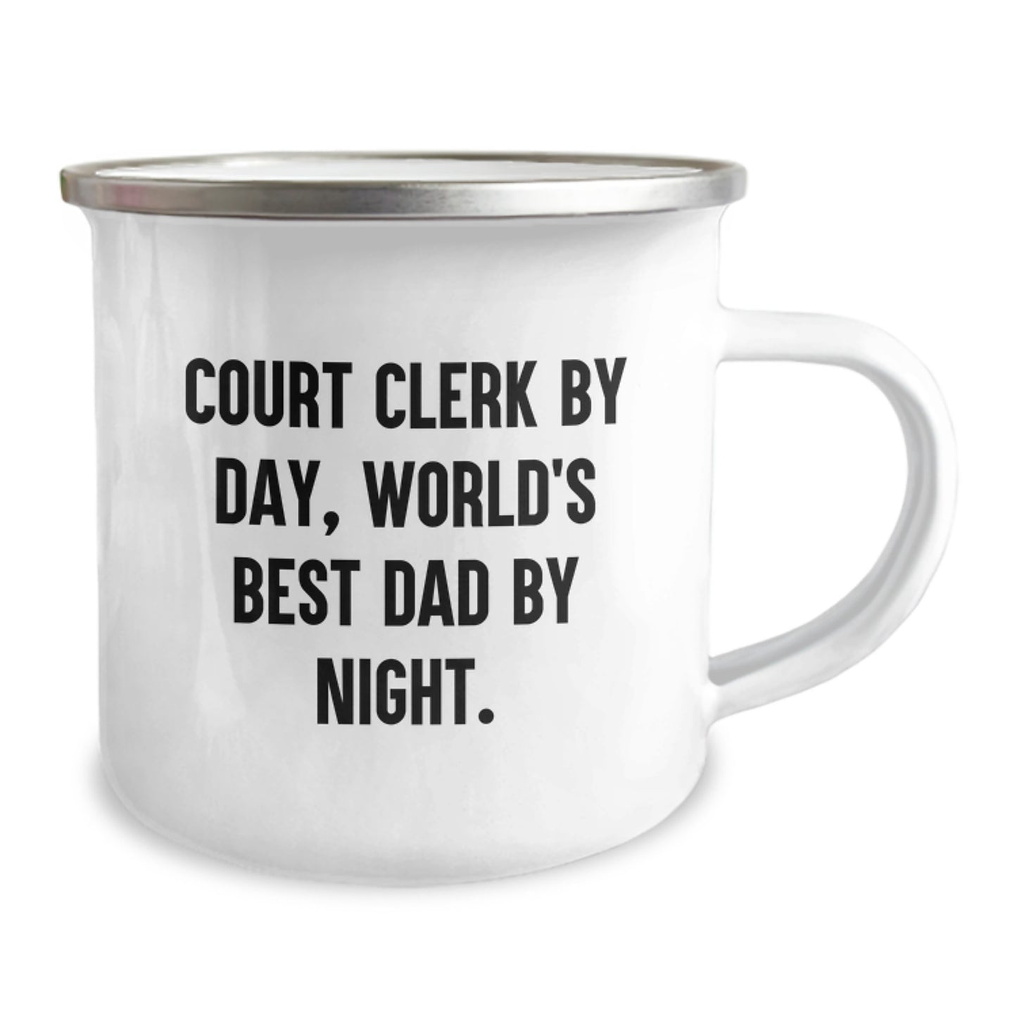 Court Clerk Keepsake Camping Mug for Him Birthday Gift with Enamel - Image 2