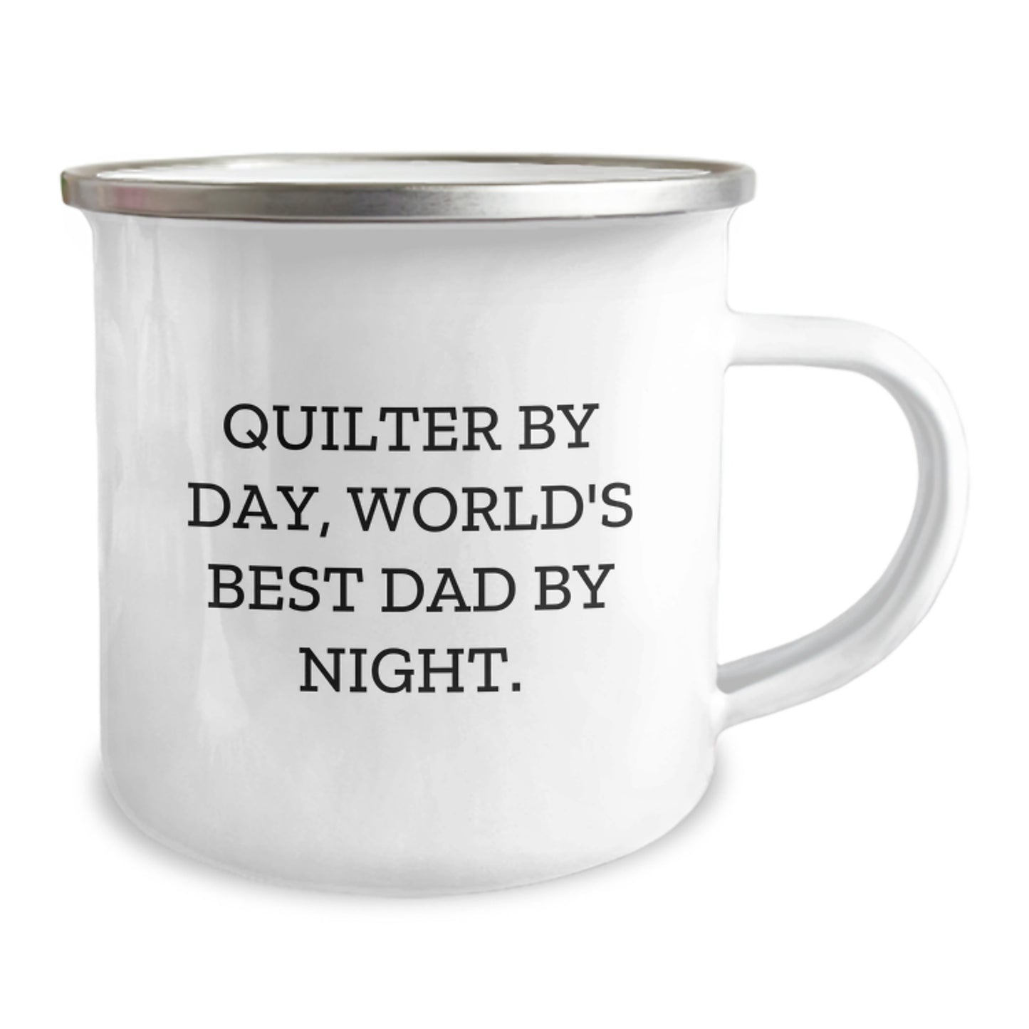 Quilter By Day, World's Best Dad By Night, Funny Camping Mug Gifts for Quilter Friends and Family Graduation - Image 2