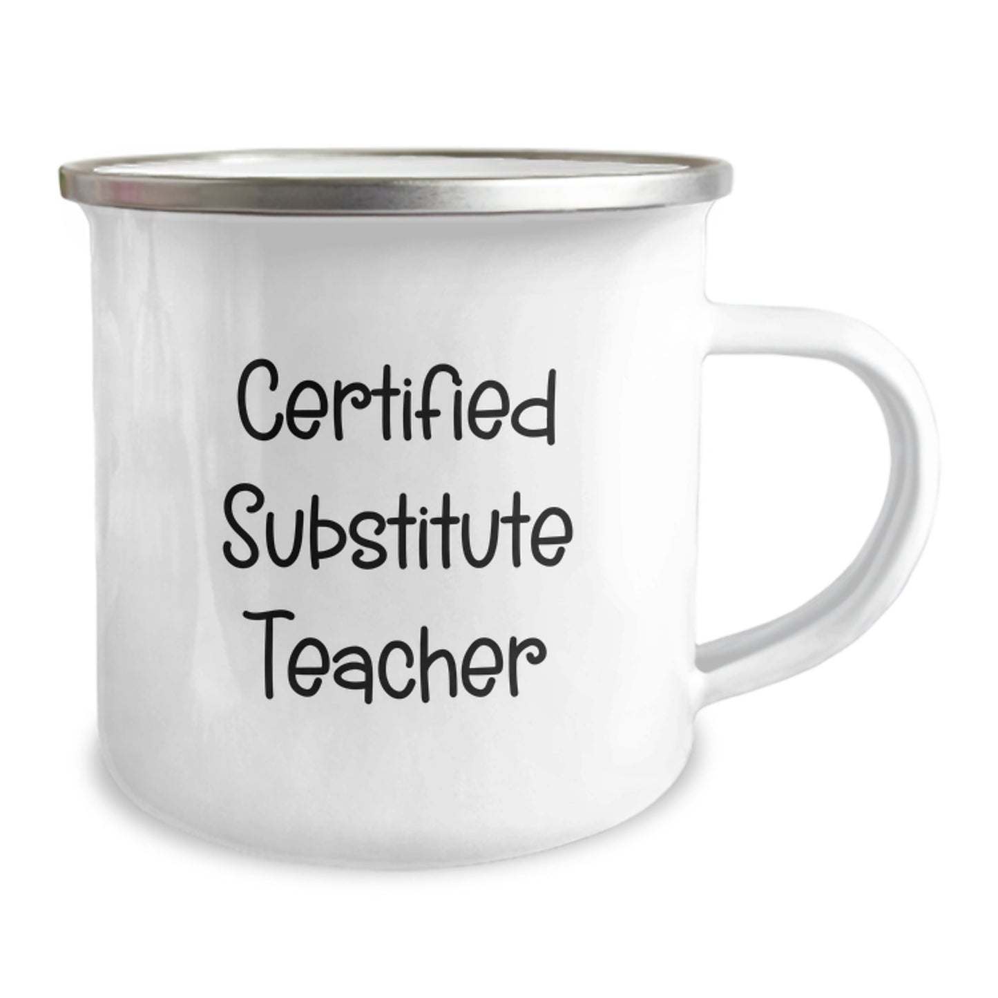 Funny Substitute Teacher Gifts from Men to Women on Valentine's - 'Certified to Survive the Chaos' Stainless Steel Camping Mug, 12 oz - Image 2