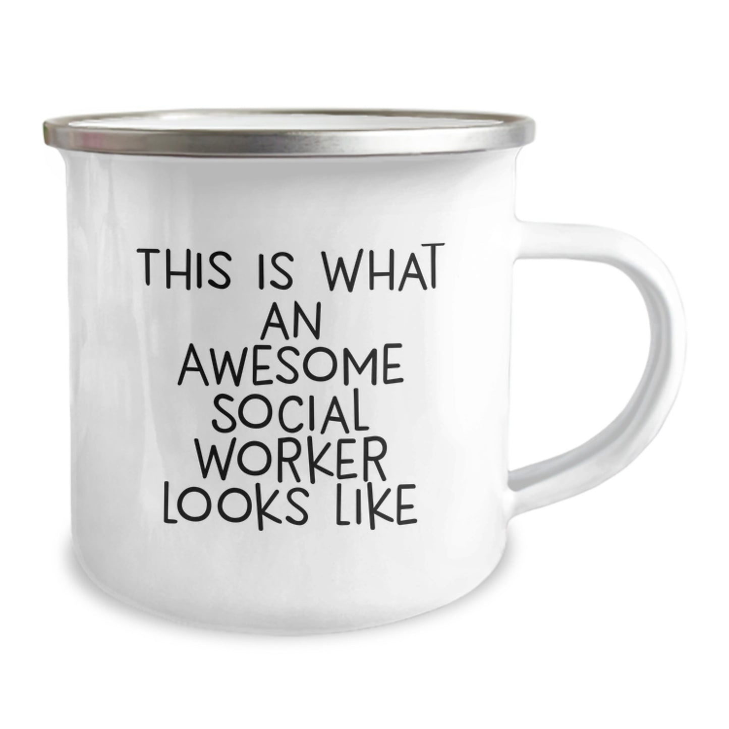 Funny Social Worker Gifts from Friends for Birthday Unique Gifts Camping Mug with This Is What An Awesome Social Worker Looks Like Quote - Image 2