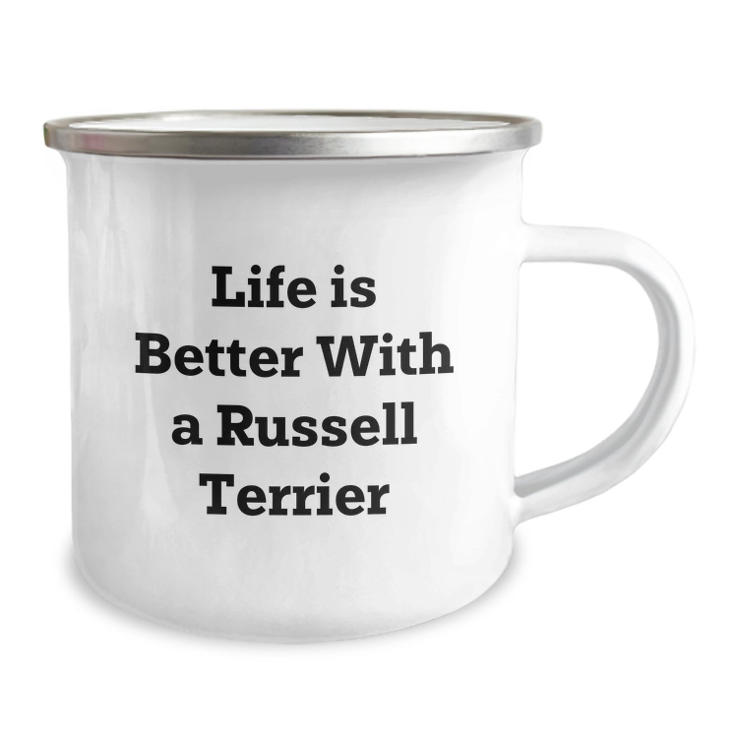 Russell Terrier Dog Lover's Camping Mug, Funny Quote Gift for Men from Friends, Unique Graduation Gifts for Family - Image 2