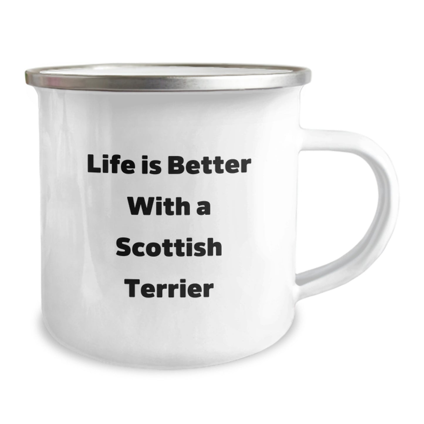 Funny Scottish Terrier Dog Gifts for Men - 'Life Is Better With A Scottish Terrier' Quote on Camping Mug, Gifts from Men to Friends, Unique Graduation Gifts - Image 2