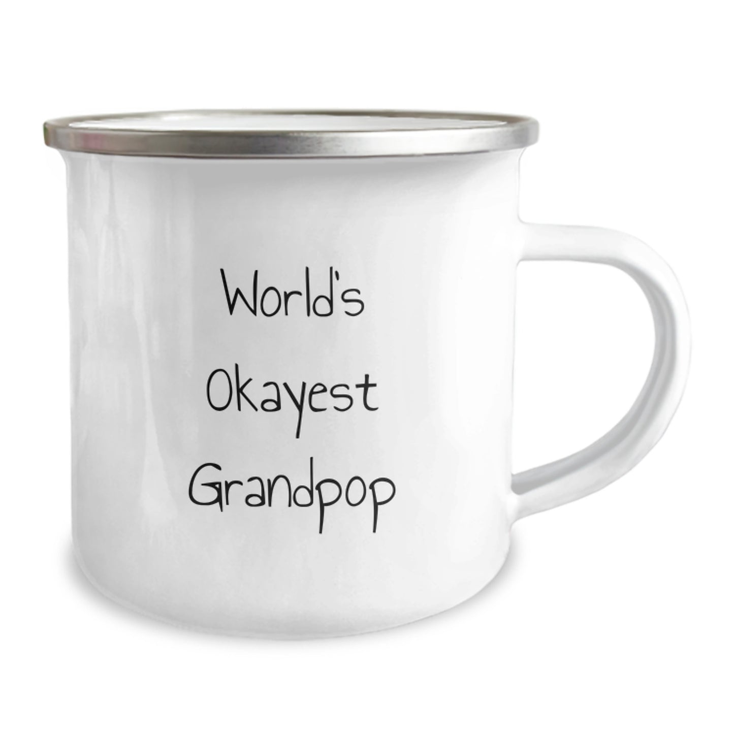 Funny Grandpop Gifts, Birthday Unique, World's Okayest Grandpop Camping Mug, Gifts from Family to Grandpop - Image 2