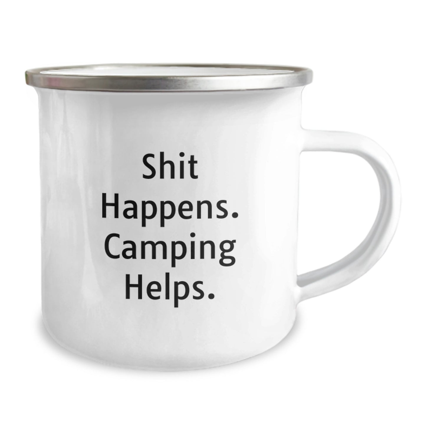 Funny Camping Mug Gifts from Friends for Graduate, Unique Camping Mug Shit Happens. Camping Helps. for Men Women - Image 2
