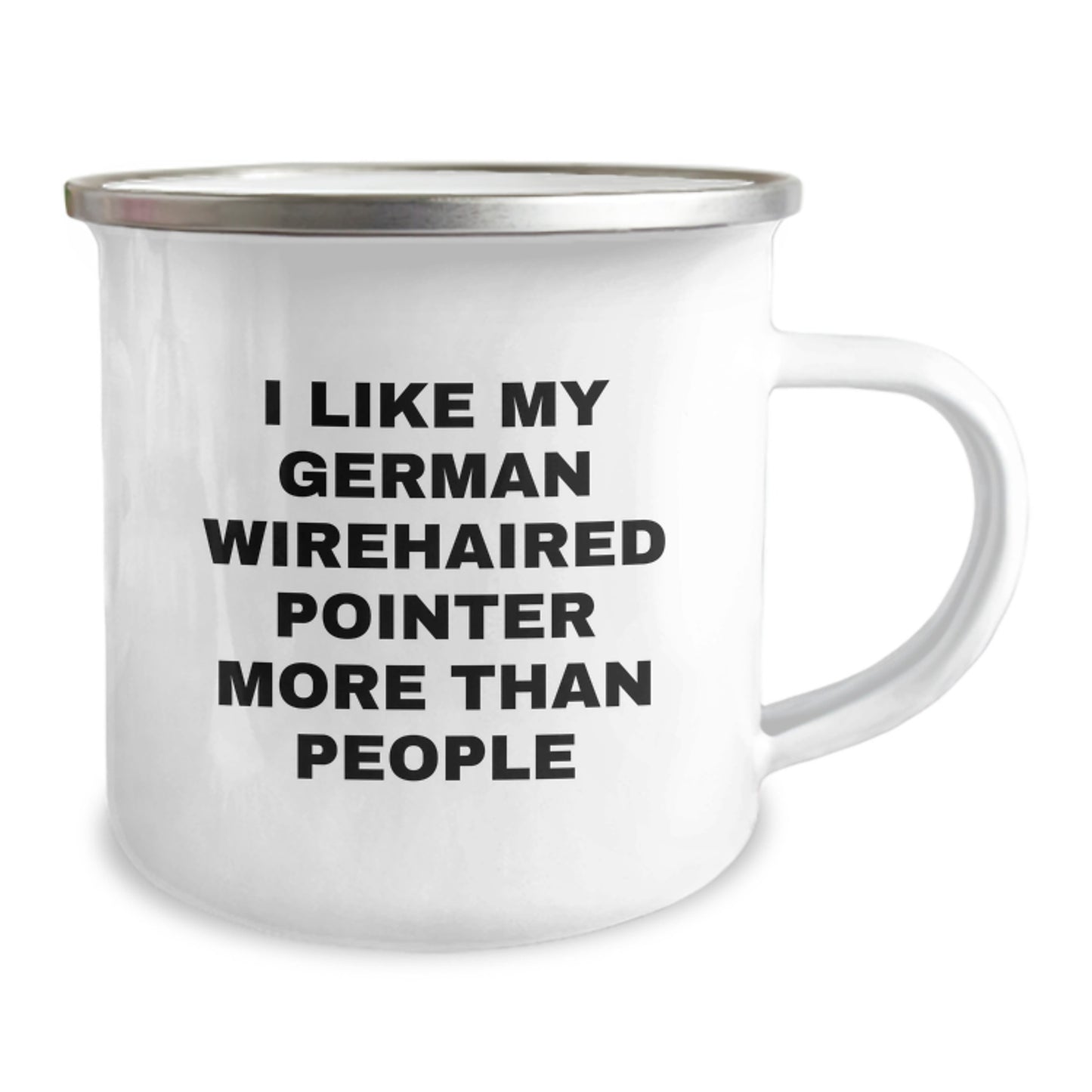 Funny German Wirehaired Pointer Dog Gifts from Friends for Men, Camping Mug Birthday Unique Ideas with 'I Like My German Wirehaired Pointer More Than People' Quote, Stainless Steel with Enamel Finish - Image 2