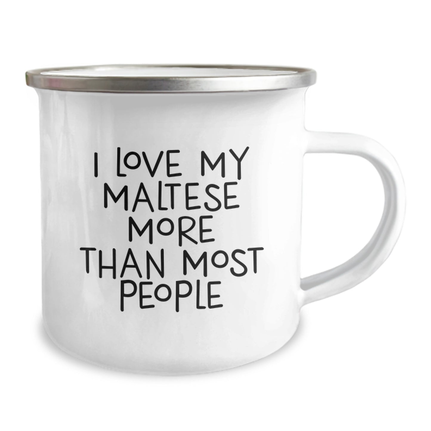 Funny Maltese Dog Lover Gifts from Men for Women Friends Birthday Unique Gifts with I Love My Maltese More Than Most People Camping Mug - Image 2
